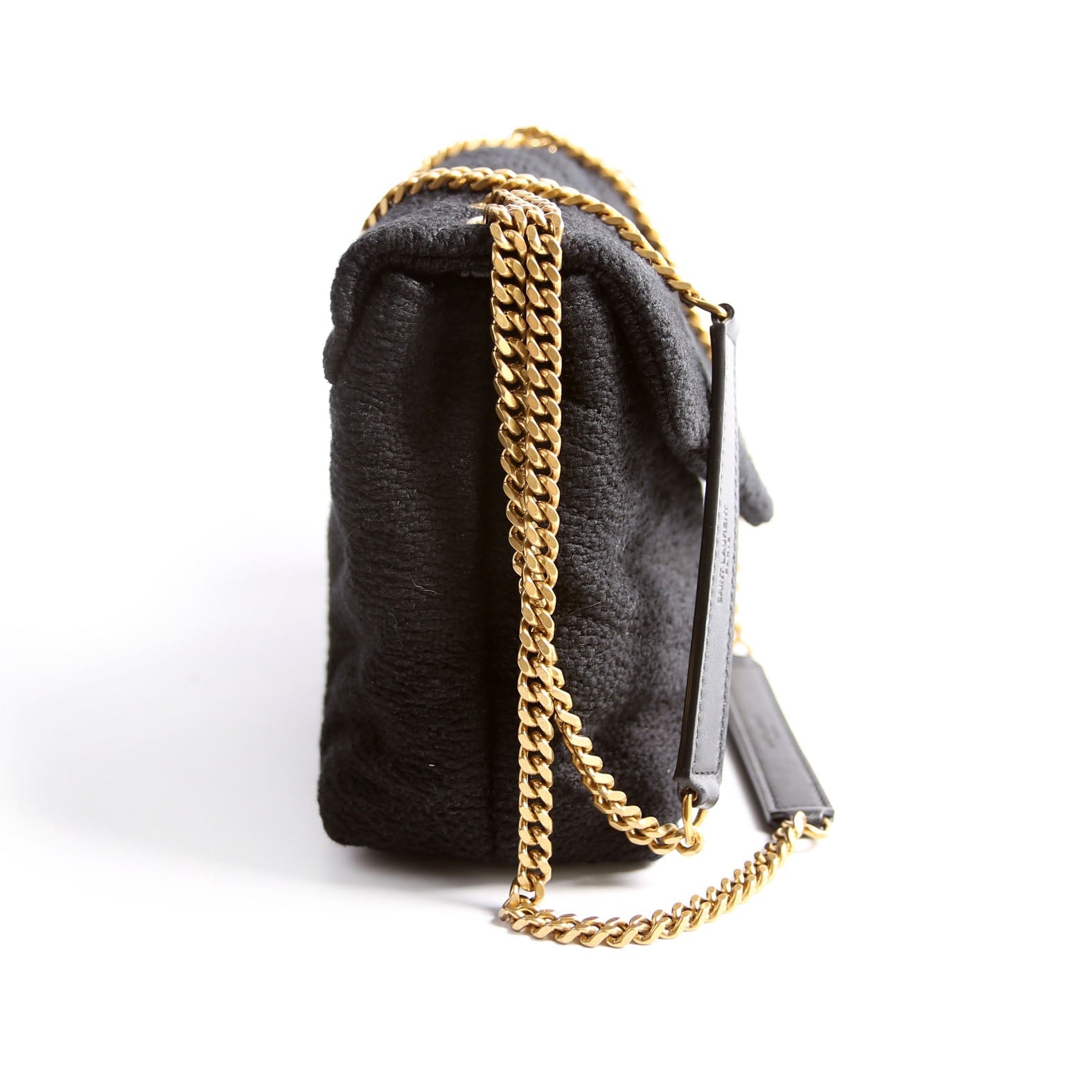 Saint Laurent LouLou Satchel Small Tweed 494699 Black Bag