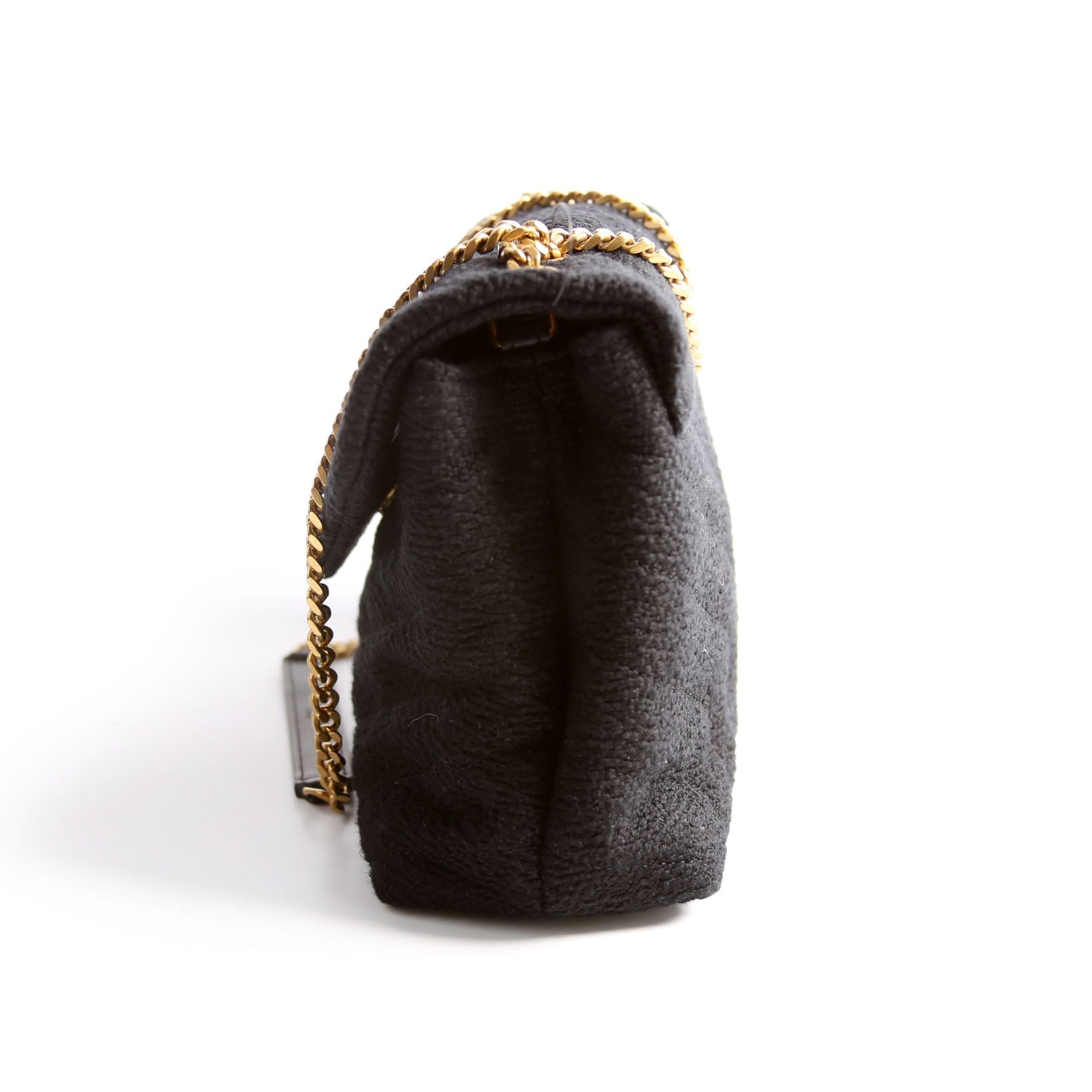Saint Laurent LouLou Satchel Small Tweed 494699 Black Bag