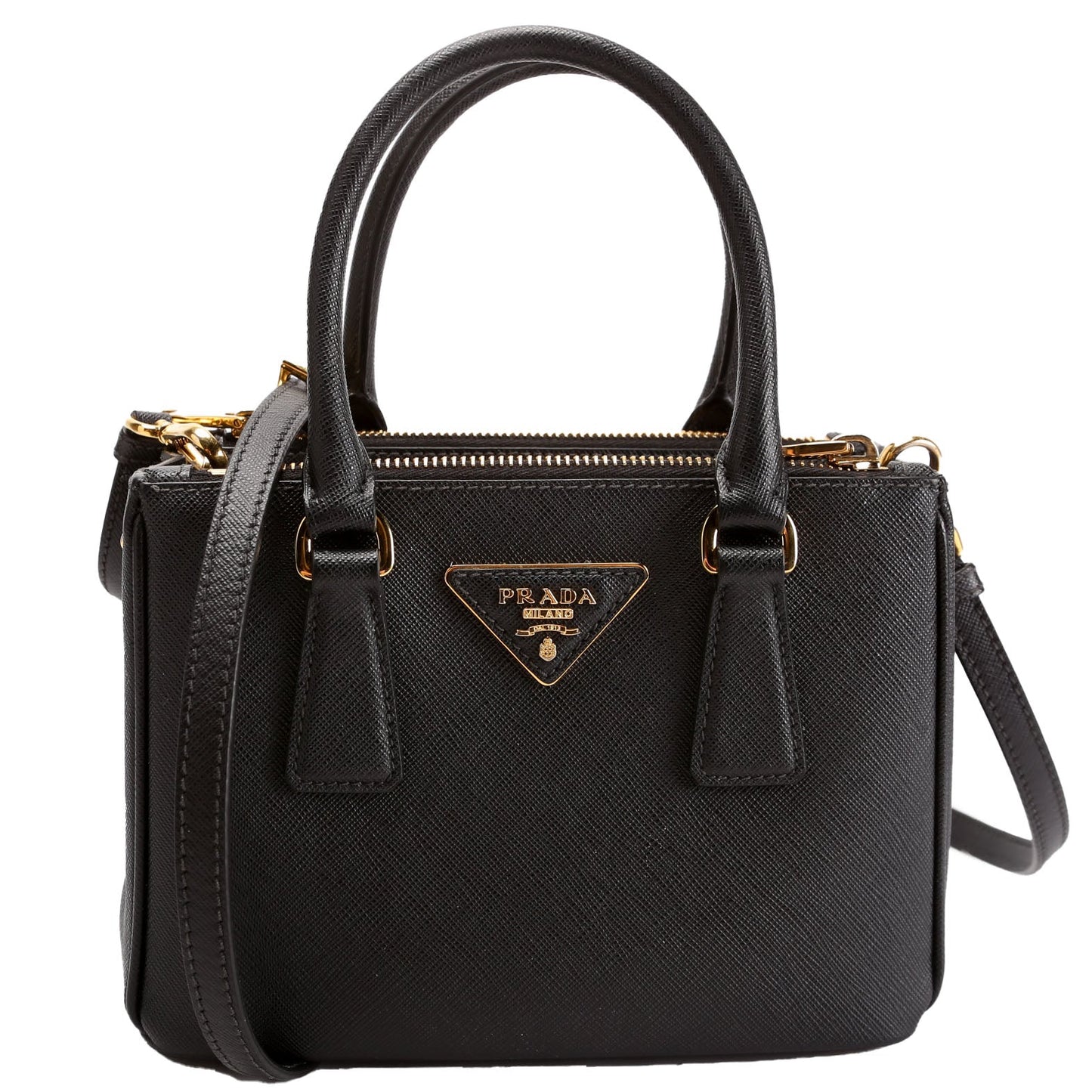 Prada Saffiano Lux Galleria Mini Black Bag