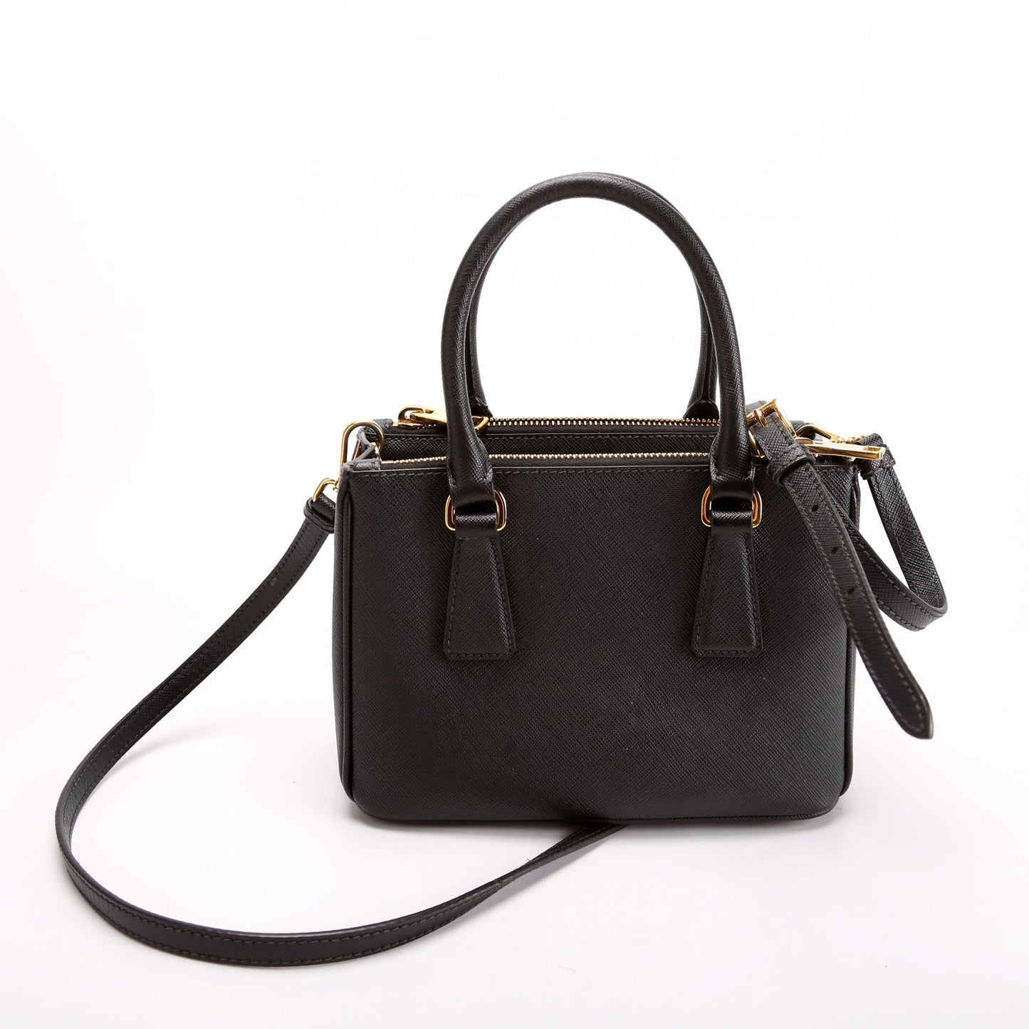 Prada Saffiano Lux Galleria Mini Black Bag