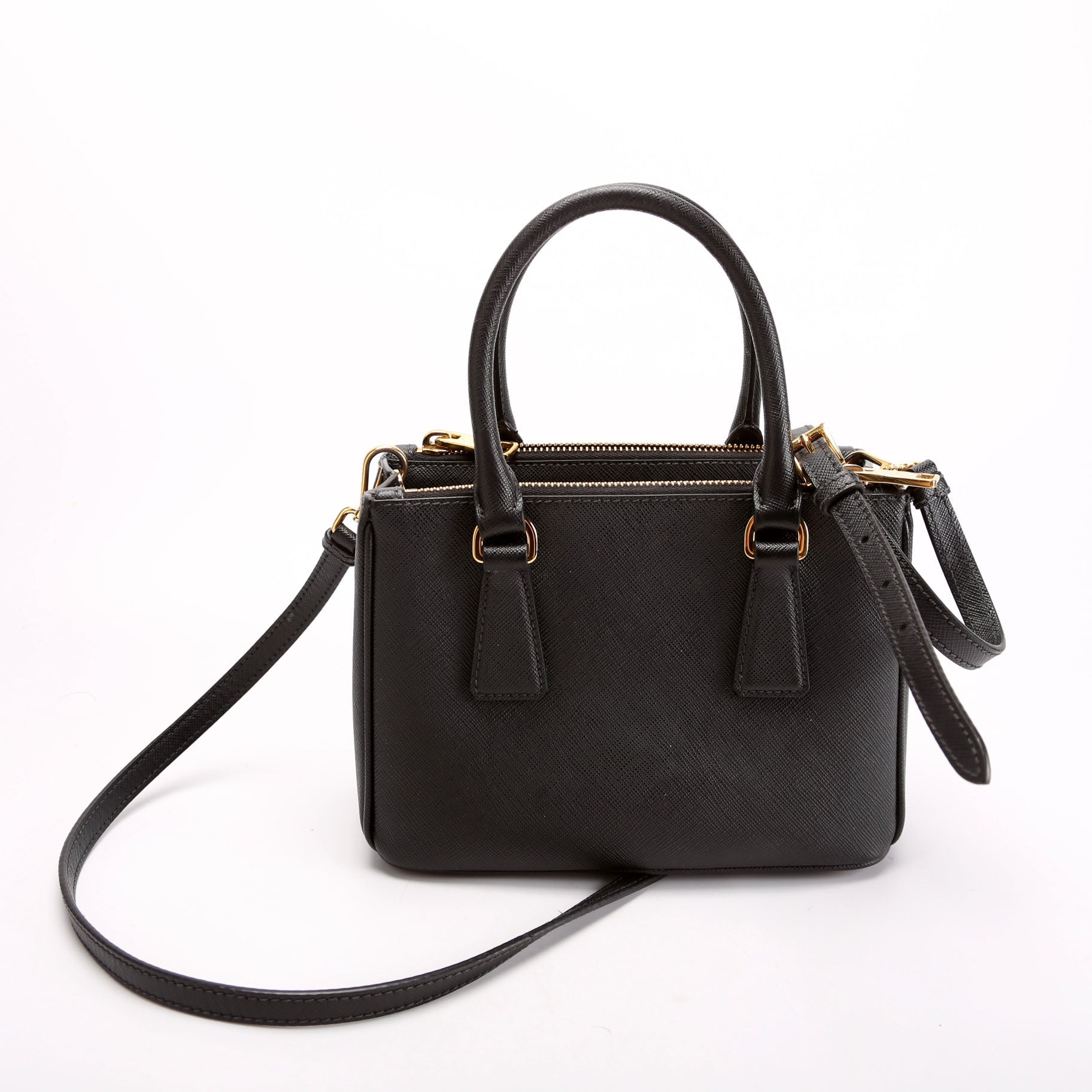 Prada Saffiano Lux Galleria Mini Black Bag