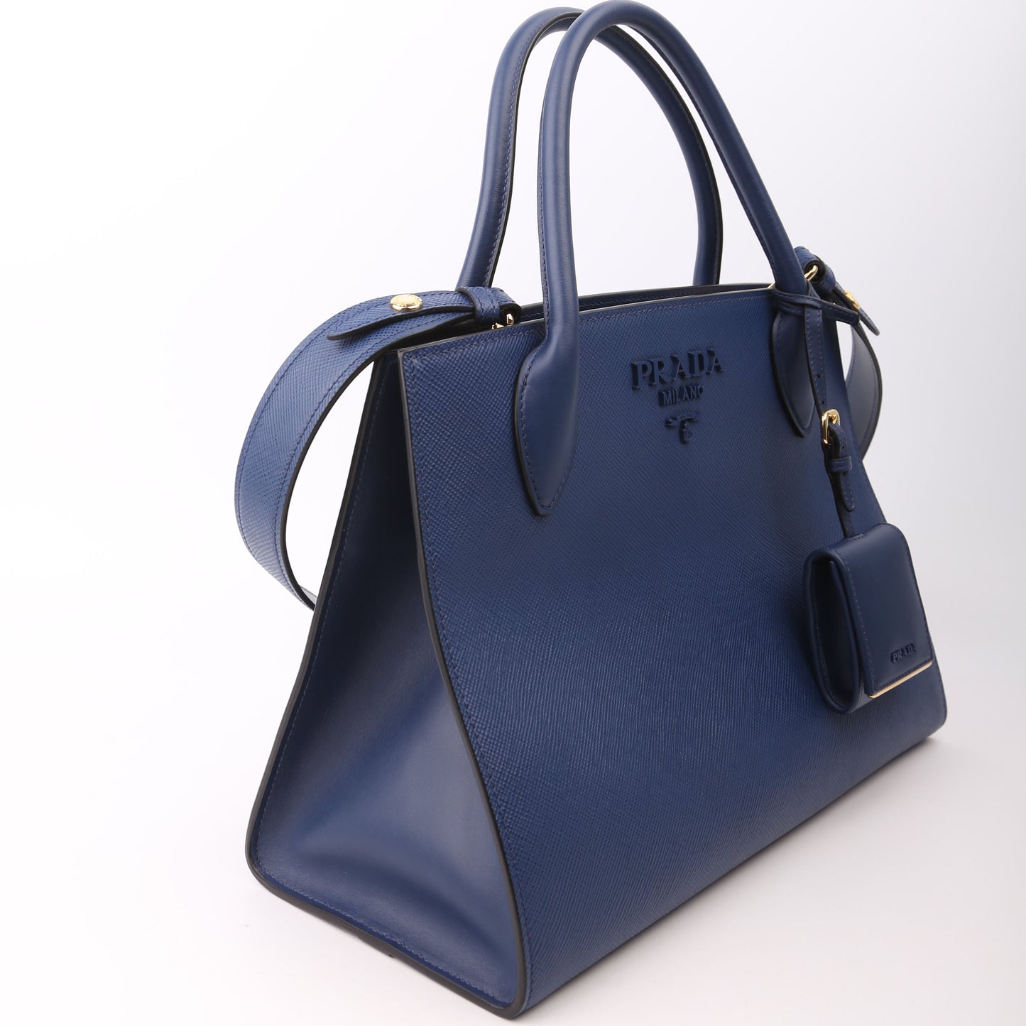 Prada Monochrome Medium Saffiano Cuir Blue Bag