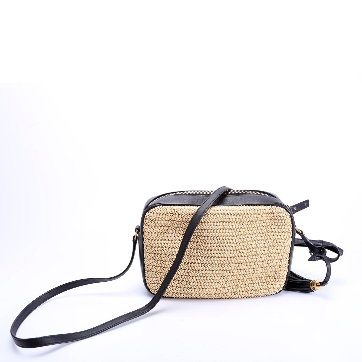 Saint Laurent 612542 Lou Camera Medium Raffia Tan Bag