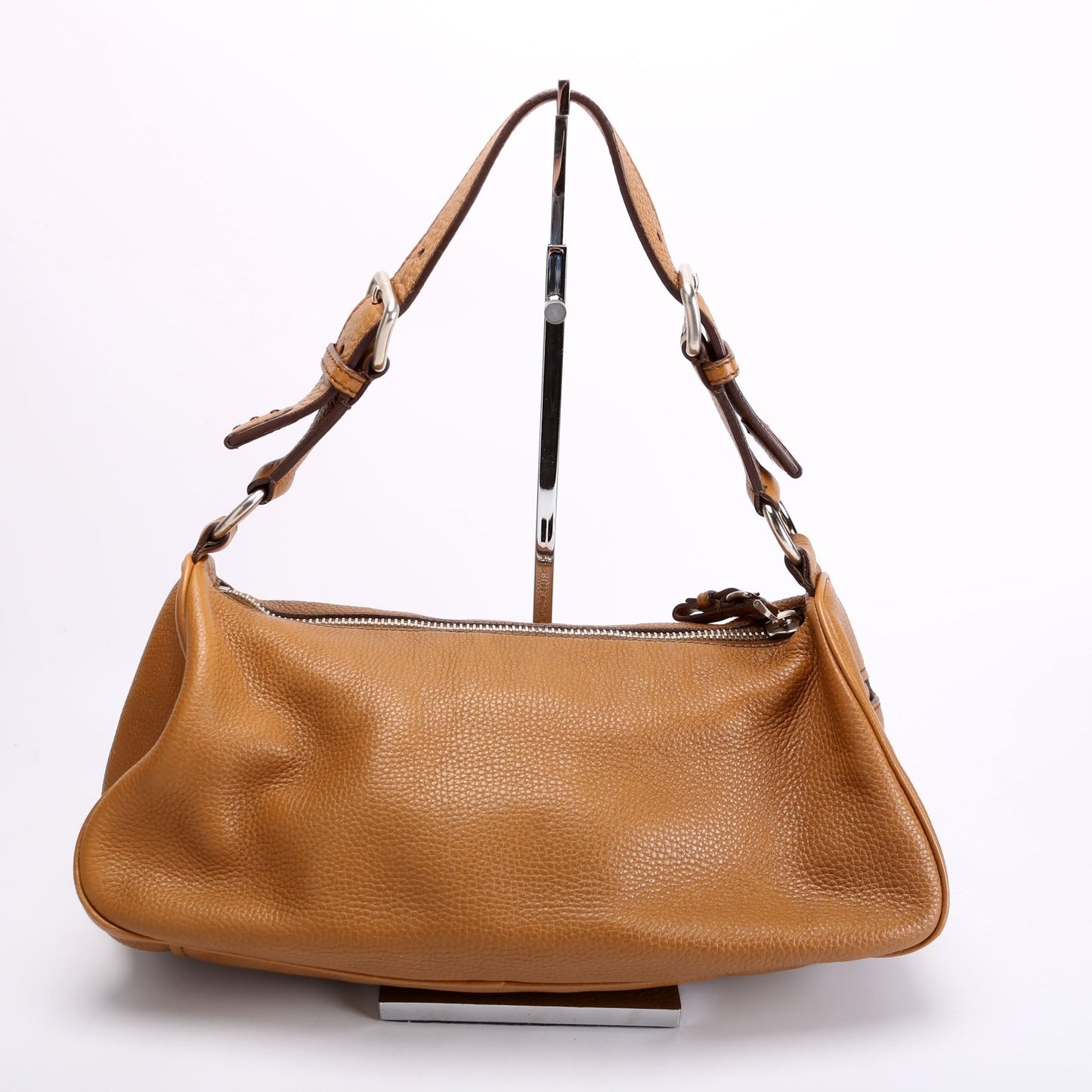 Prada Vitello Daino Small Hobo Vintage Brown Bag