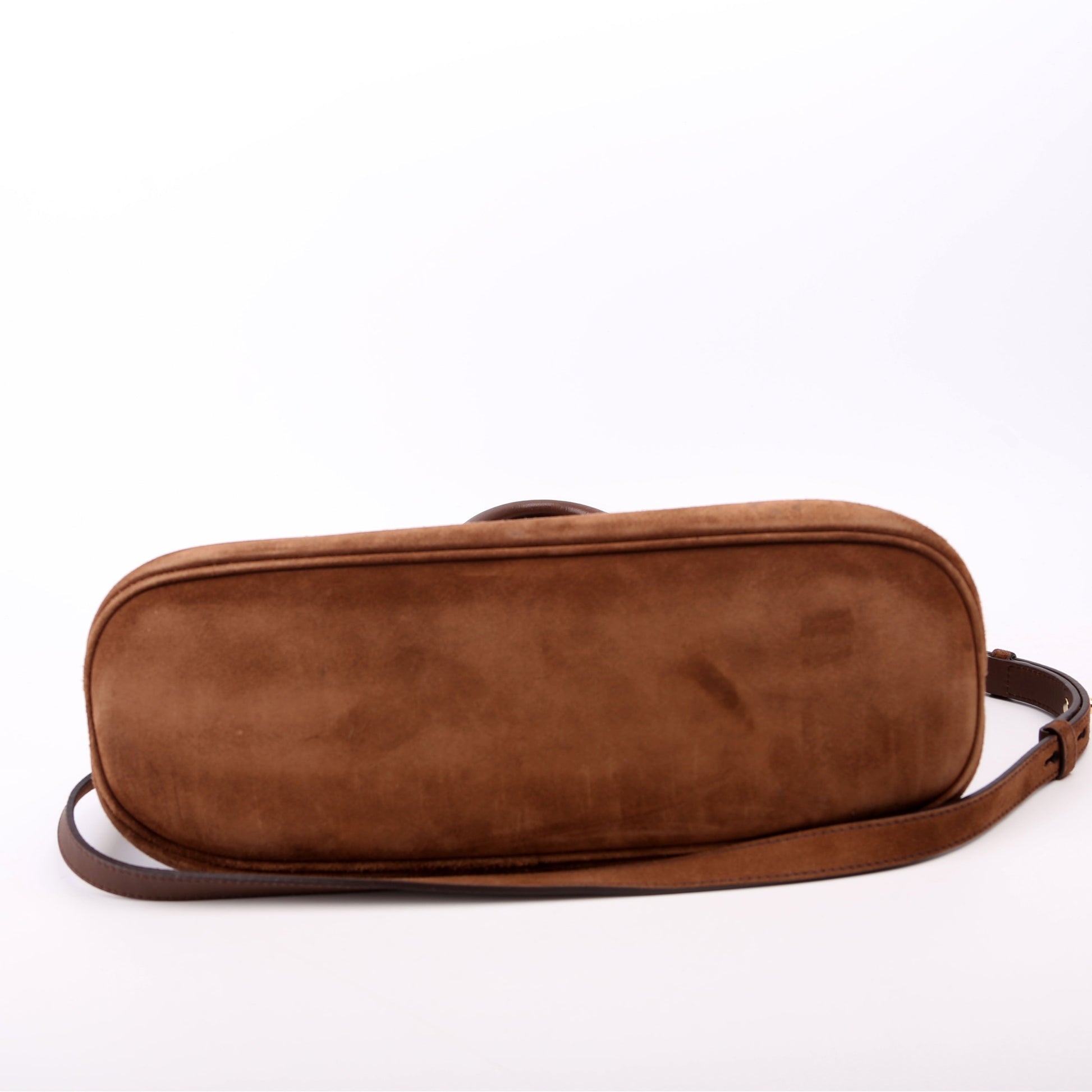 Prada Buckle With Belt Scamosciate Small Brown Bag