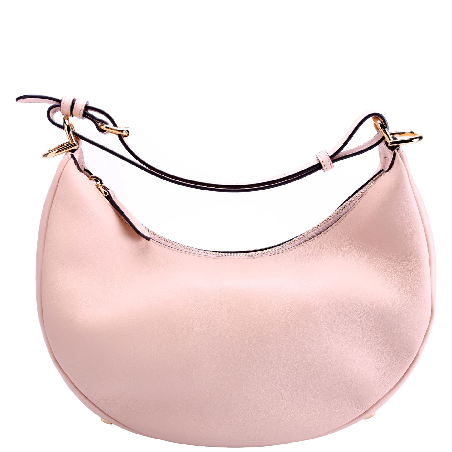 Fendi 8BR798graphy Small Leather Hobo Nude Bag