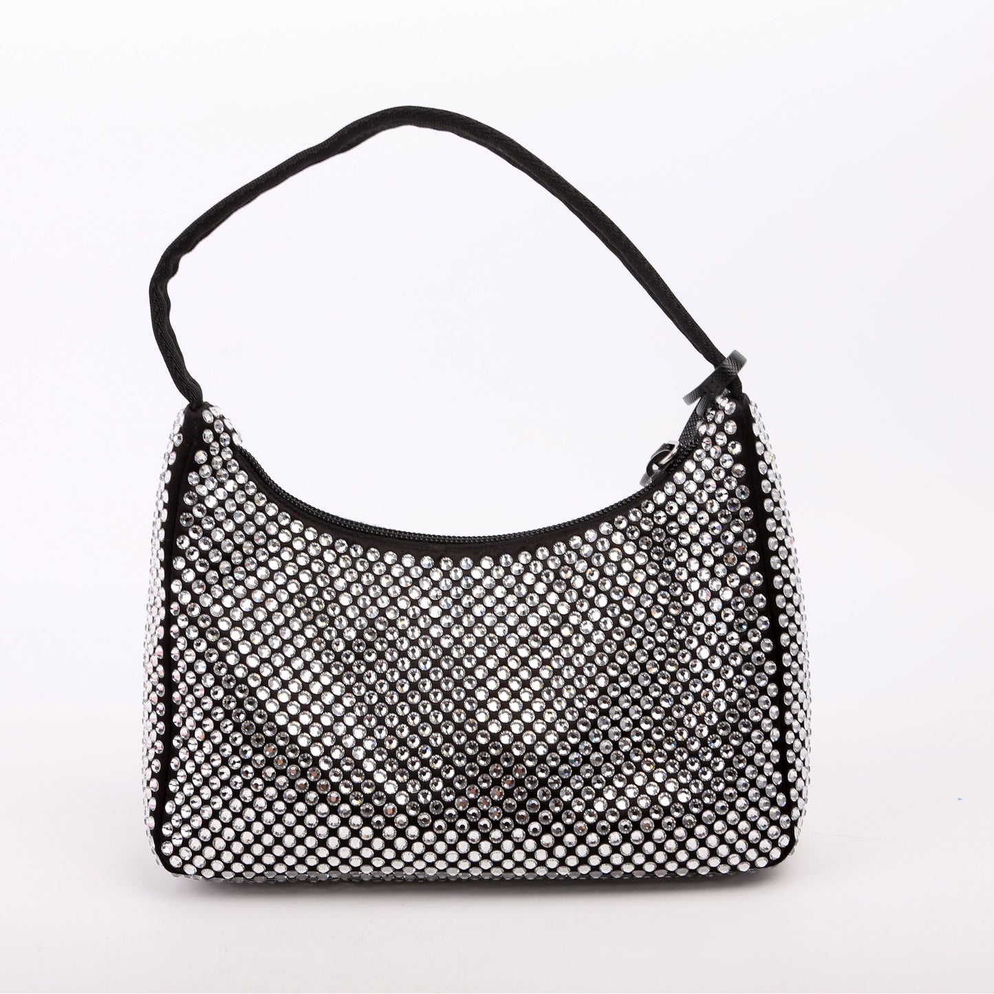 Prada Satin Crystal Re-Edition 2000 Mini Black Bag