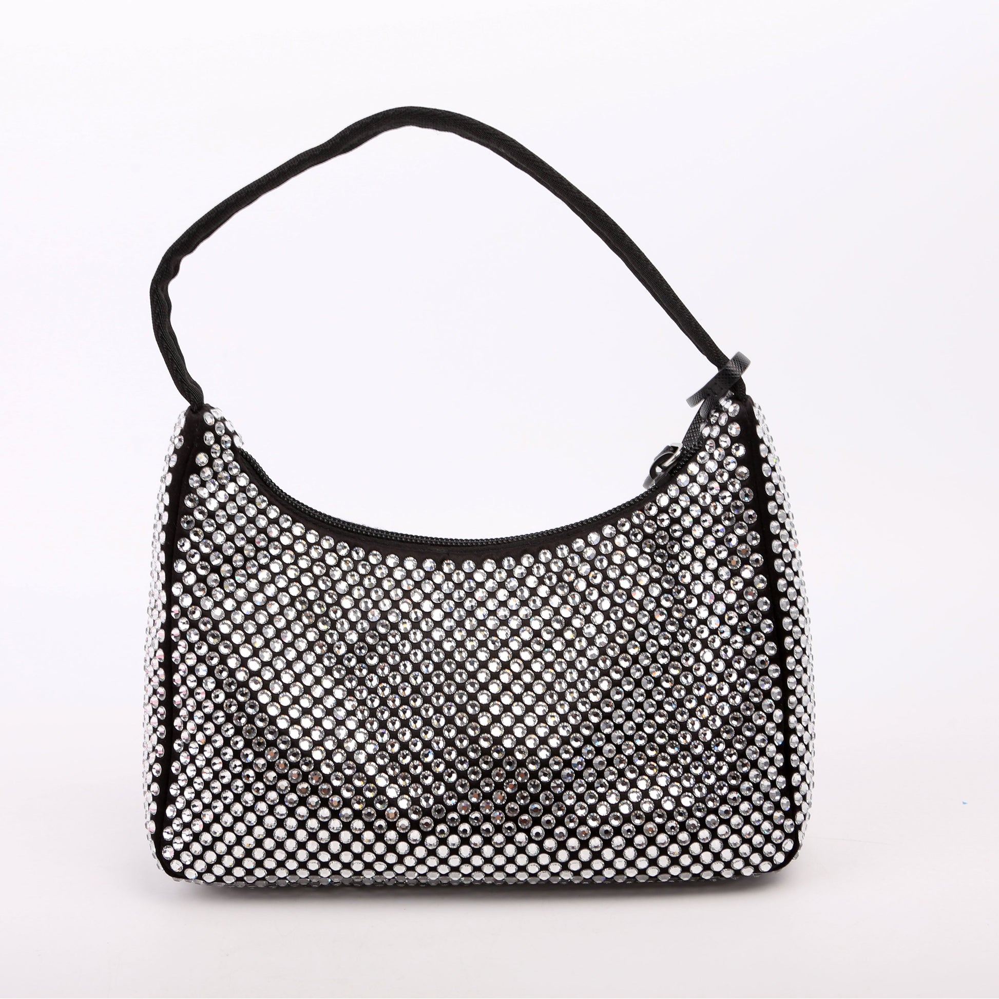 Prada Satin Crystal Re-Edition 2000 Mini Black Bag