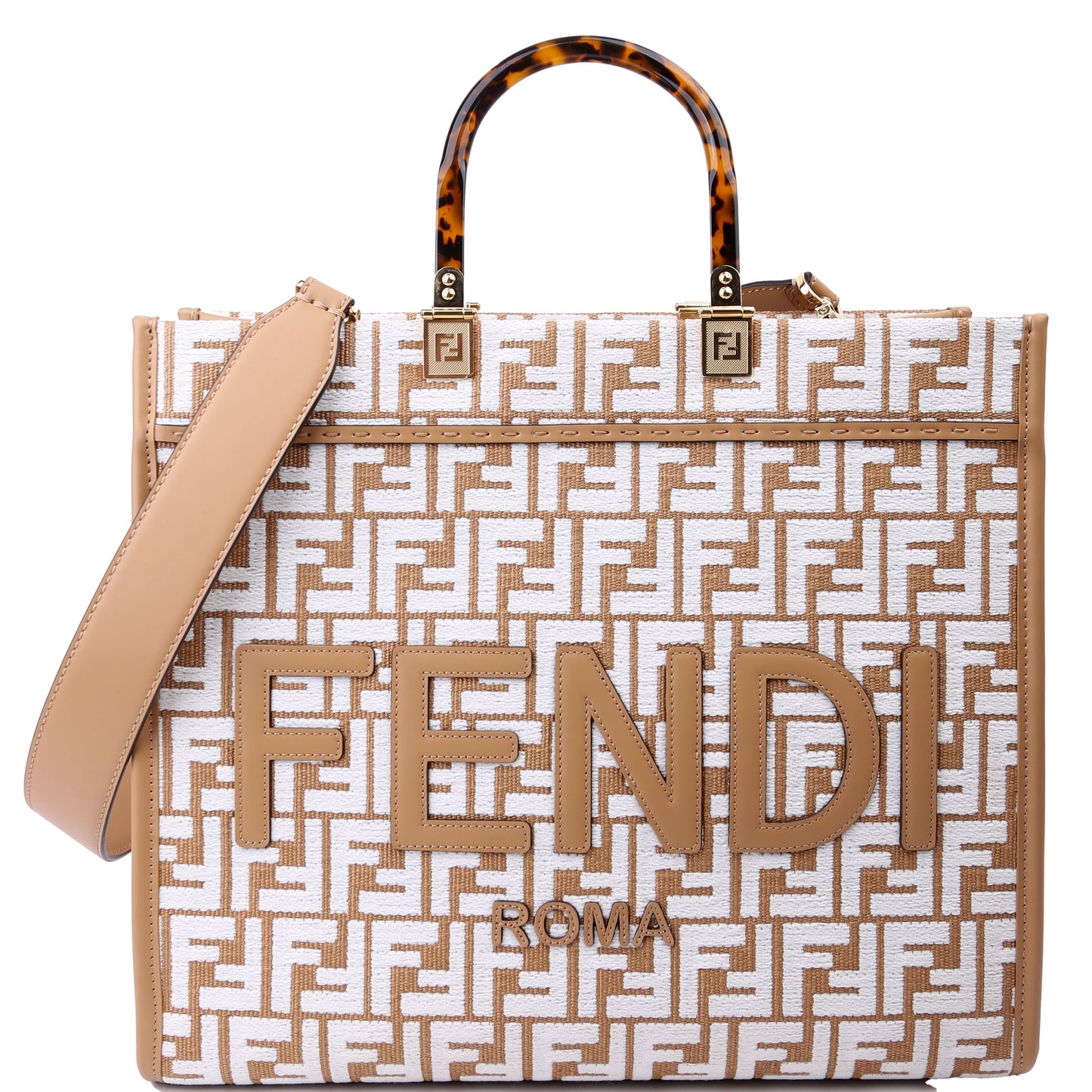 Fendi 8BH386 Sunshine Shopper Medium Raffia Bag