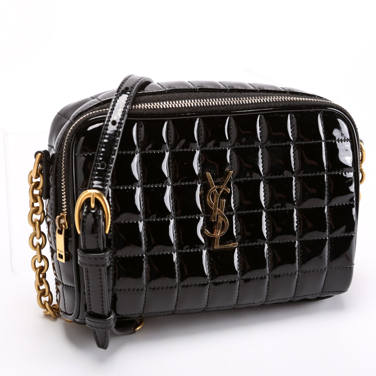 Saint Laurent Cassandre Carre Camera Patent 764809 Black Bag