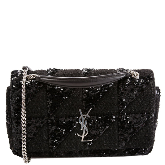 Saint Laurent Sequin Patchwork Jamie Medium 515821 Black Bag