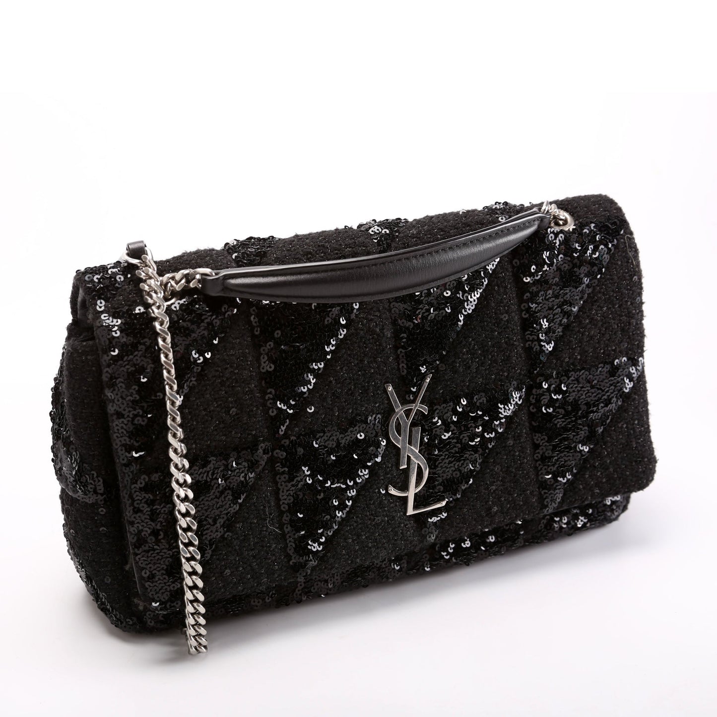 Saint Laurent Sequin Patchwork Jamie Medium 515821 Black Bag