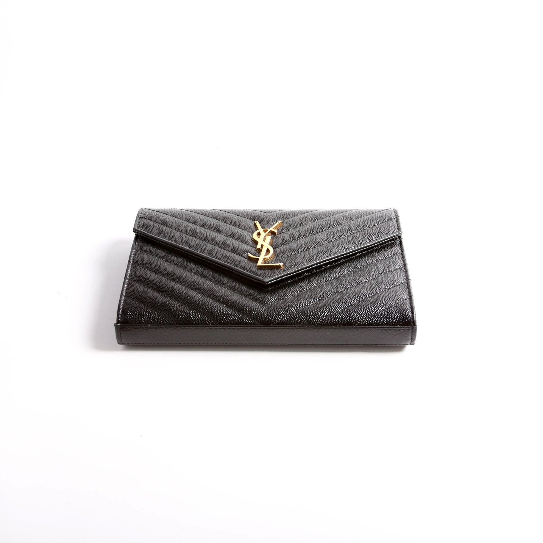 Saint Laurent Grain De Chain Wallet 377828 Black Bag