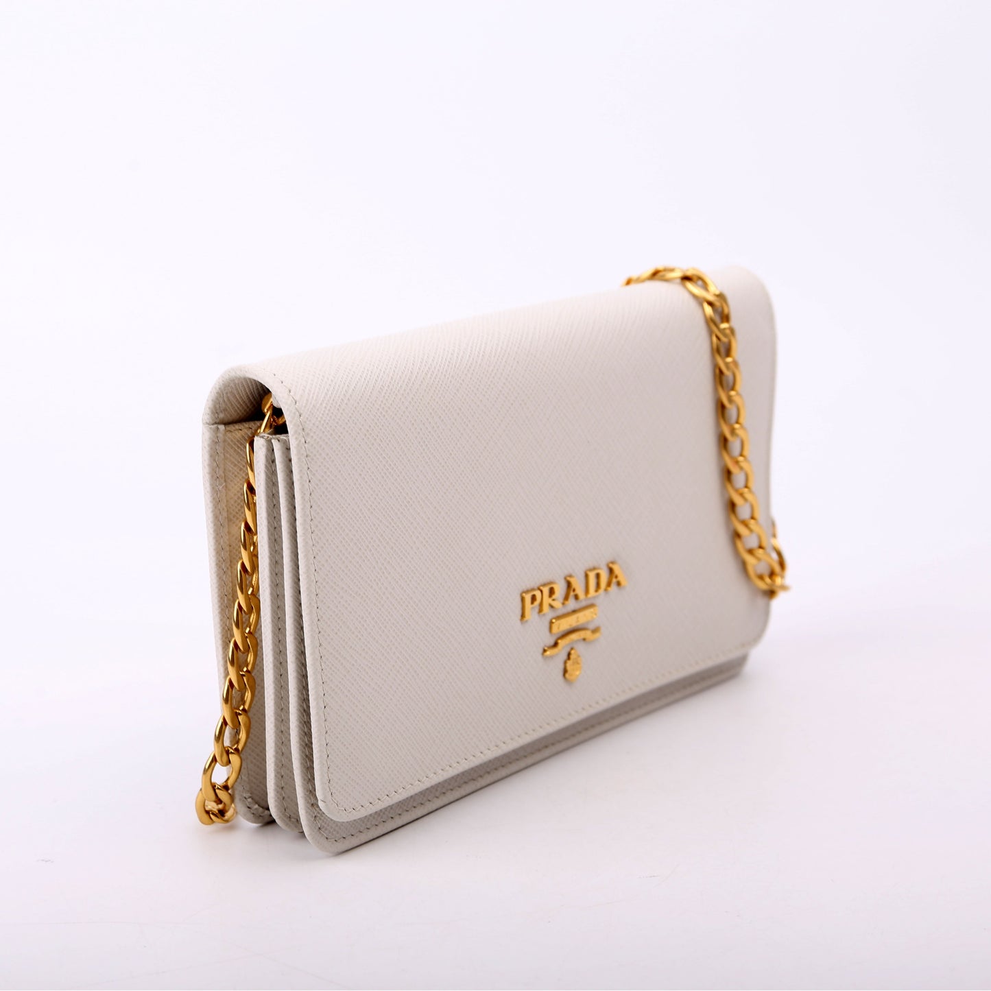 Prada Saffiano Lux Mini Chain Gray Bag