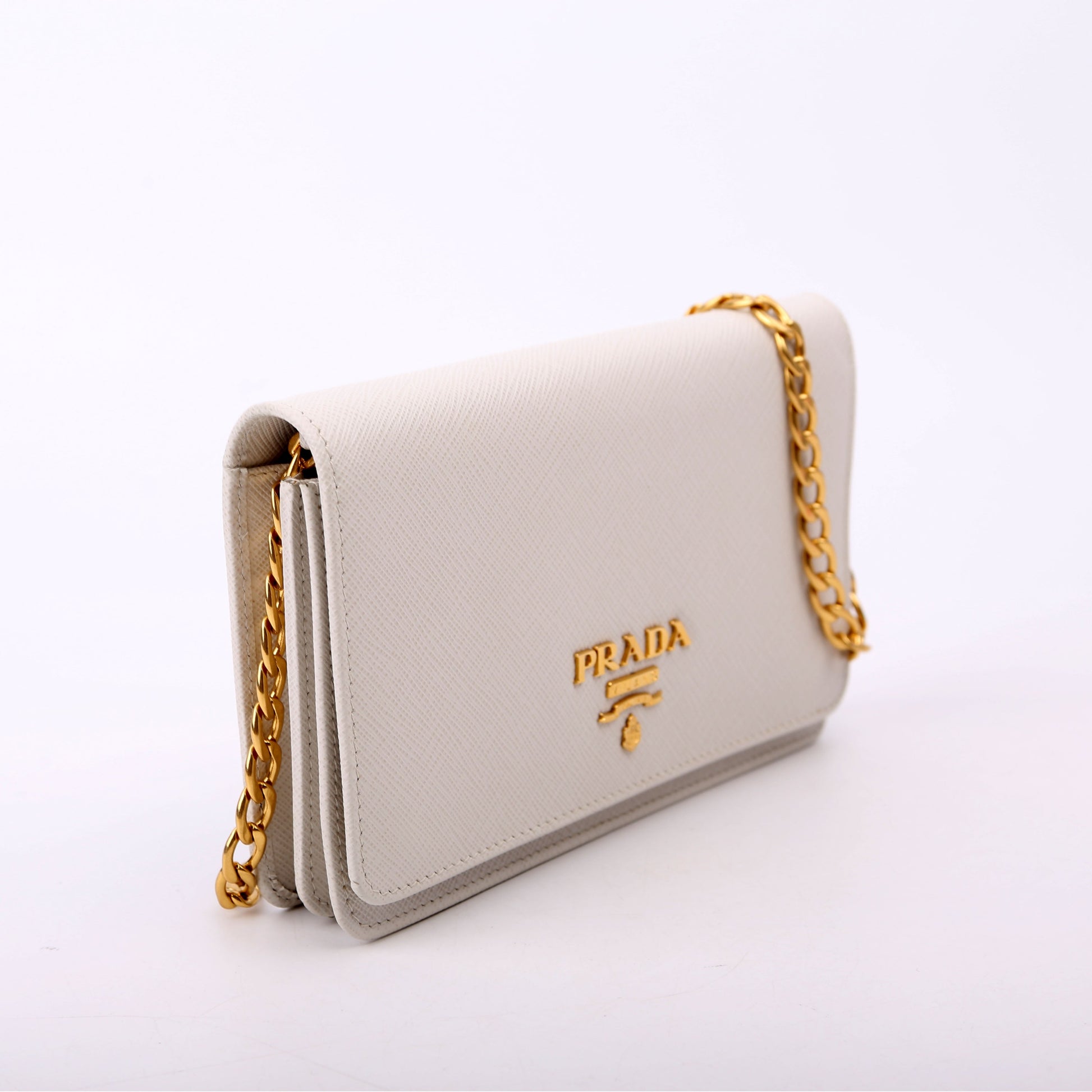 Prada Saffiano Lux Mini Chain Gray Bag