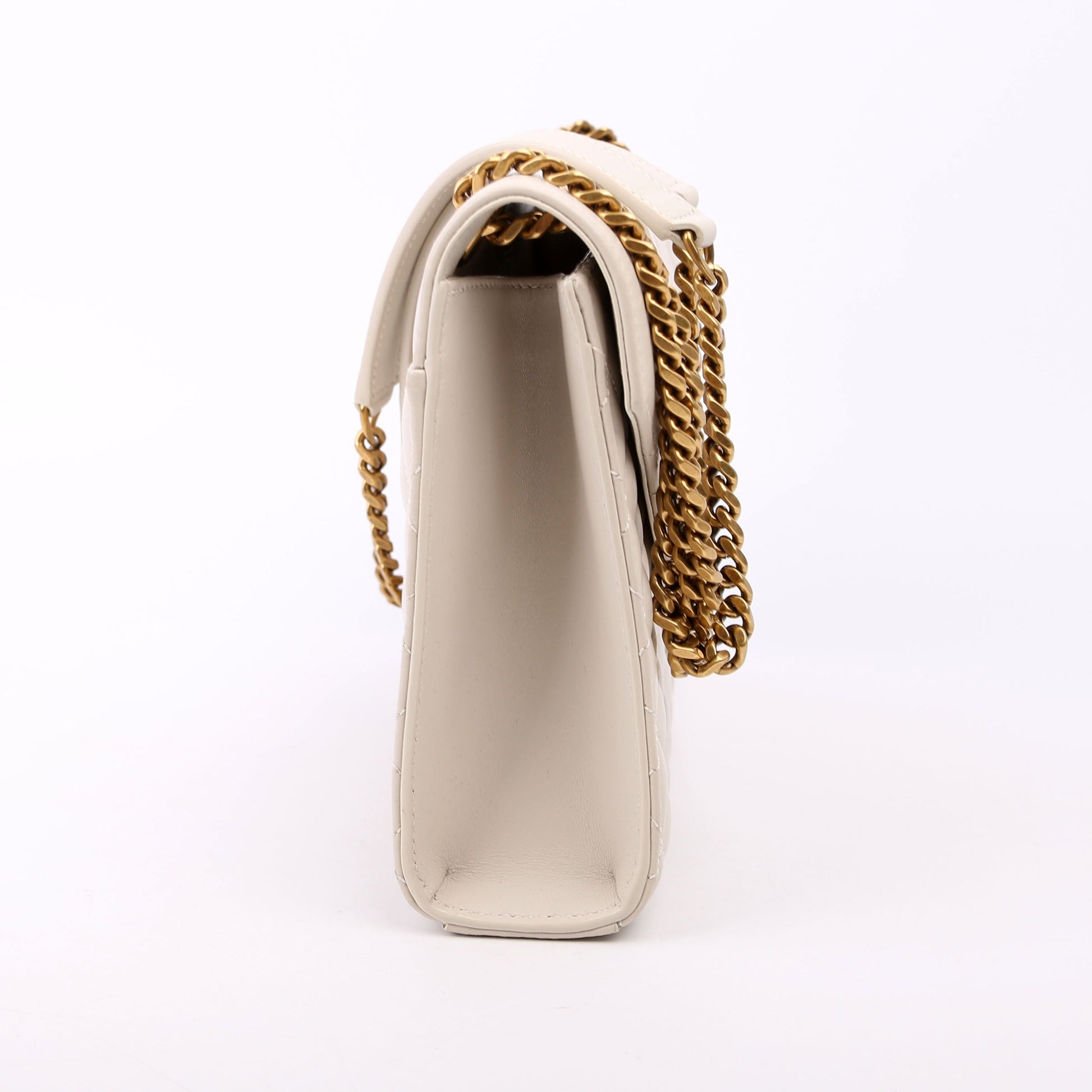 Saint Laurent Envelope Medium Tri-Quilt White Bag