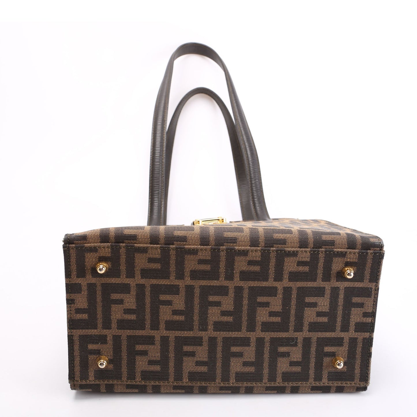 Fendi FF Zucca Vertical Tote   Brown/Black Bag