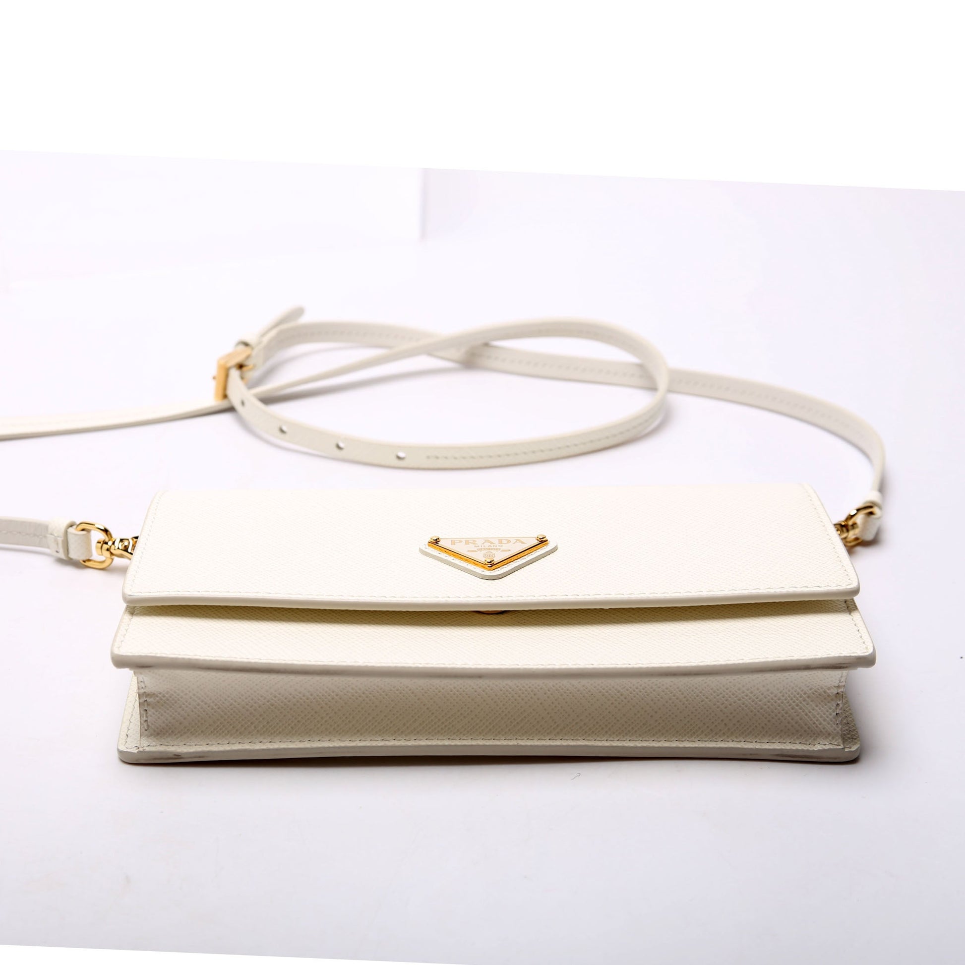 Prada Saffiano Mini-White Bag