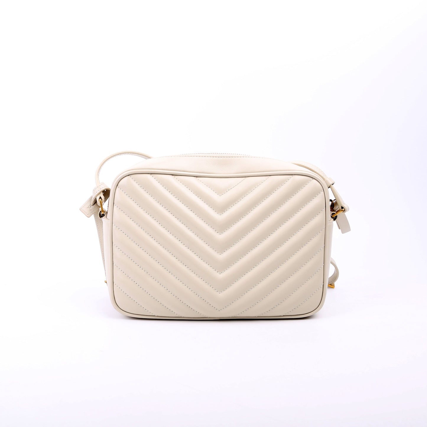 Saint Laurent Lou Camera Quilted White Bag