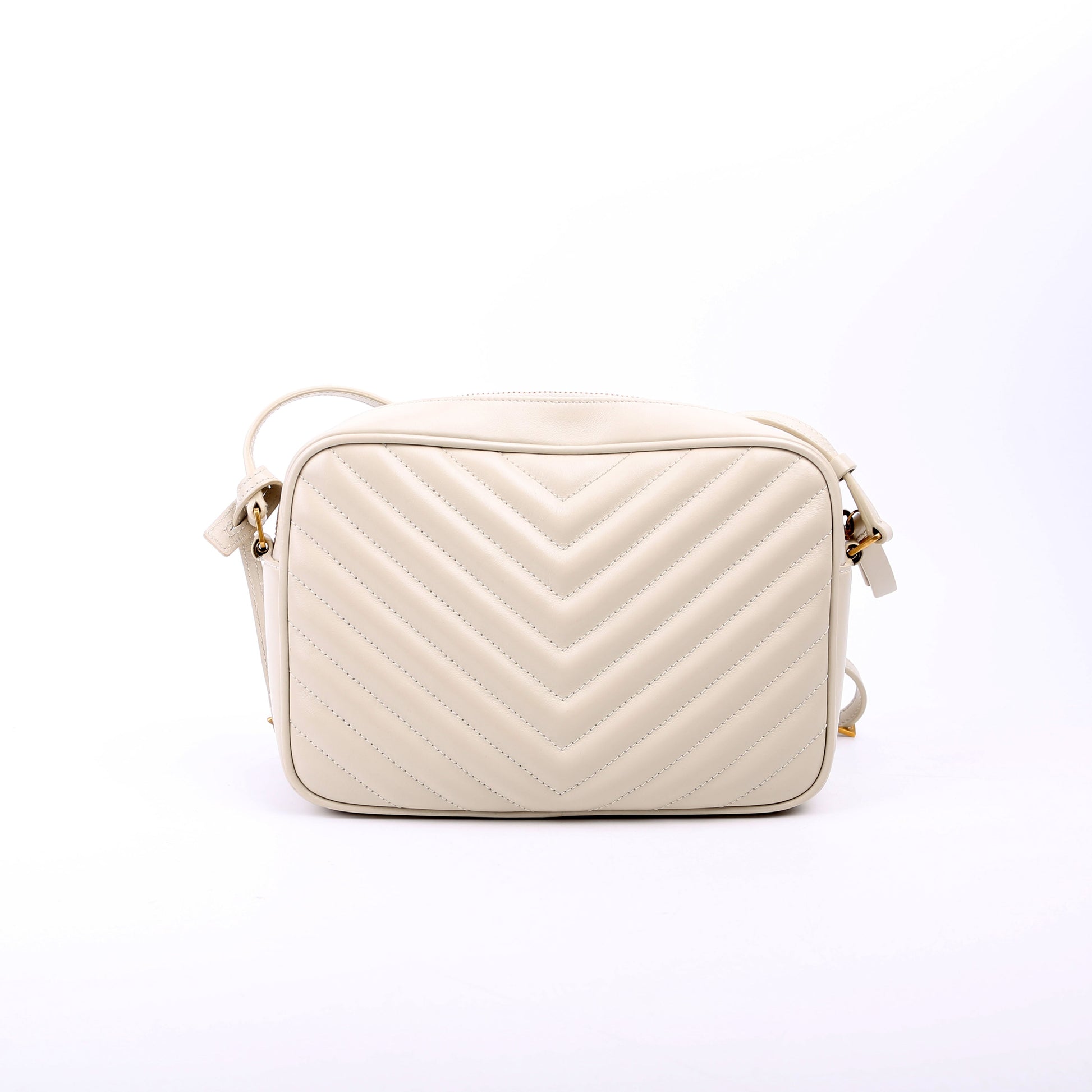Saint Laurent Lou Camera Quilted White Bag