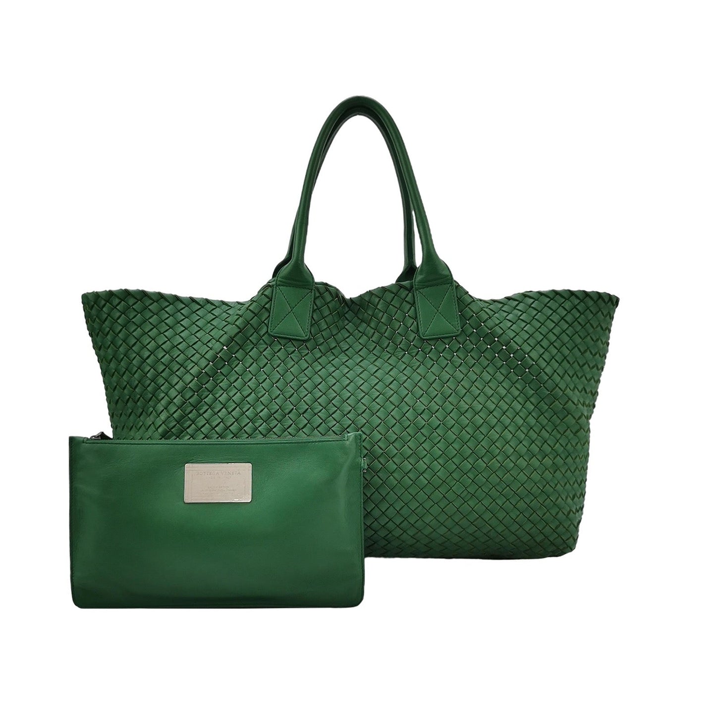 Bottega Veneta Cabat Tote Green Intreccio Leather 45cm