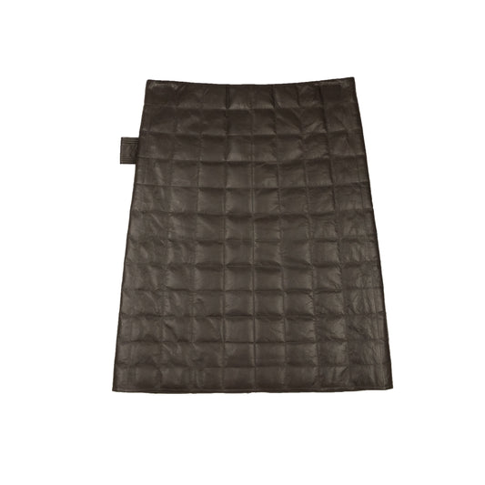 NWT Luxury Bottega Veneta Chocolate Brown Checkered Leather Skirt