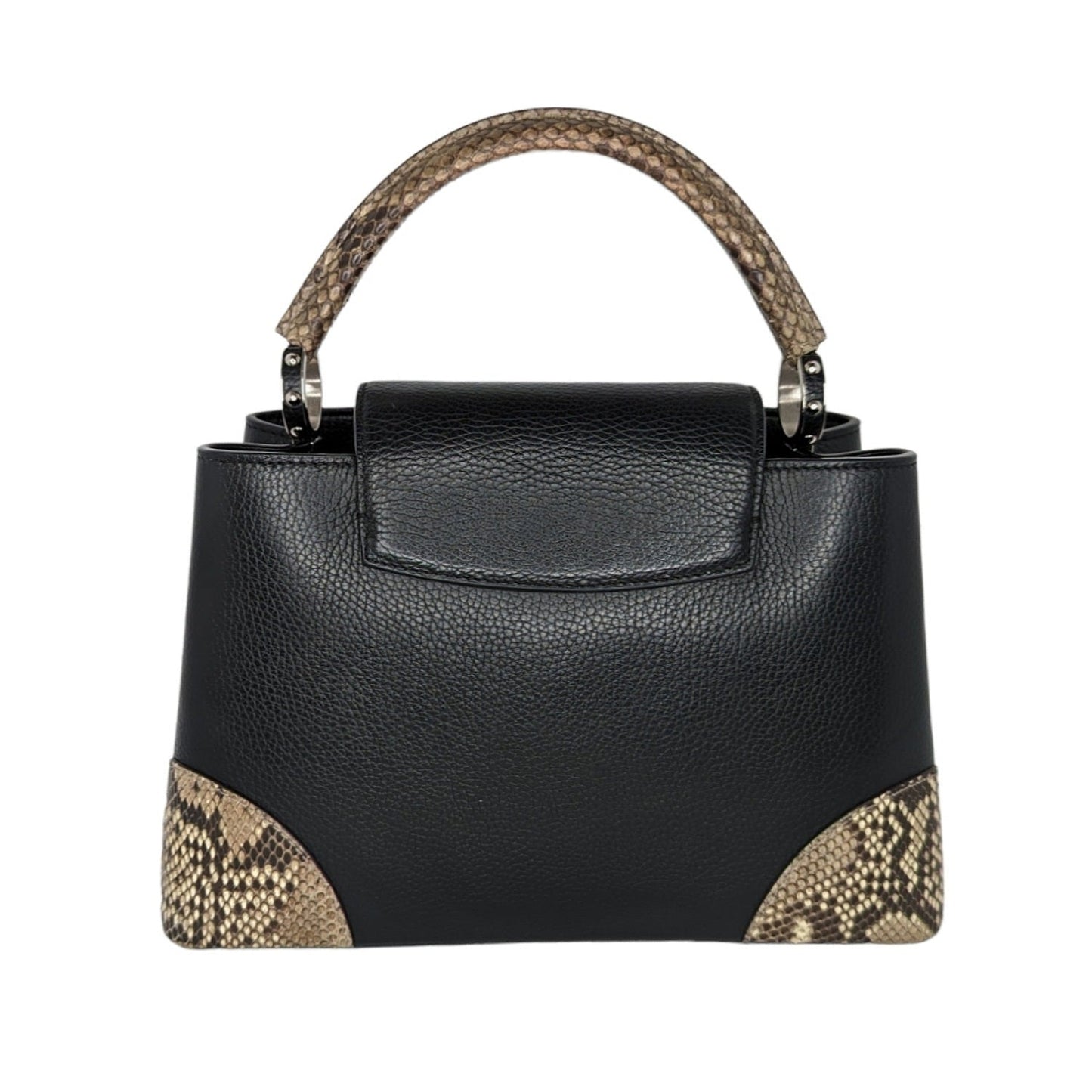 Louis Vuitton Taurillon Python Trim Capucines MM Satchel Handbag