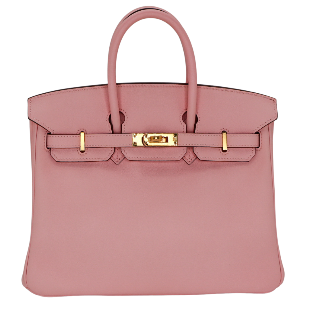 Hermes25cm Birkin Rose Sakura Swift Leather Gold Hardware