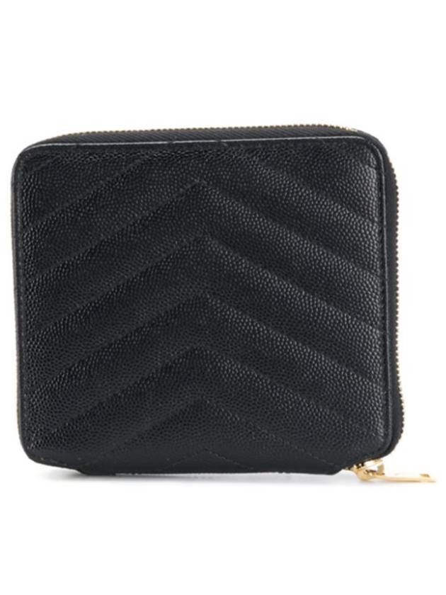 Luxury Saint Laurent Trending 2026 Monogram Compact Zipper Halfwallet Black