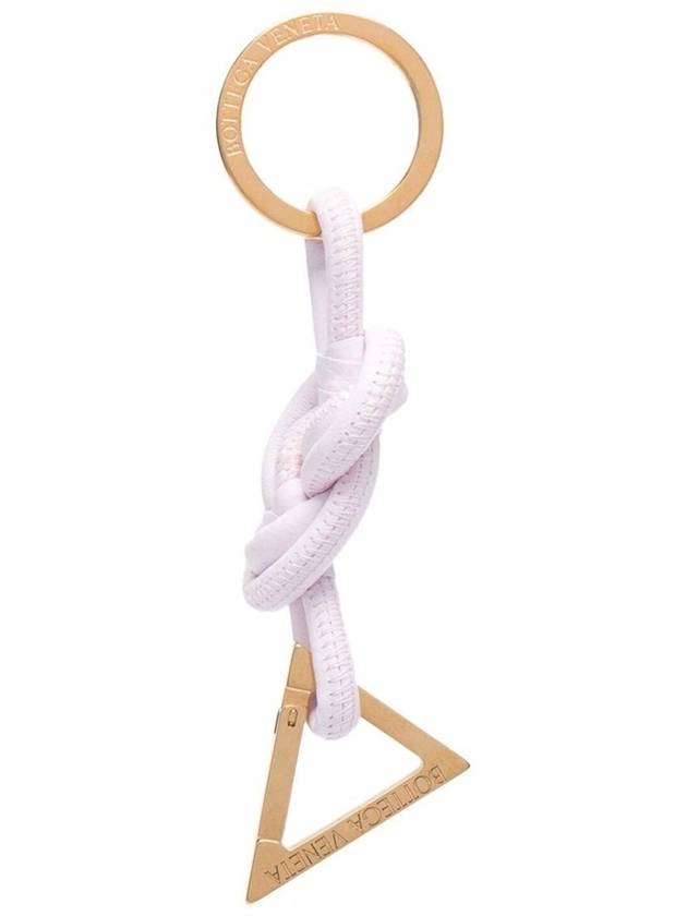 Luxury Bottega Veneta Triangle Nappa Key Holder White