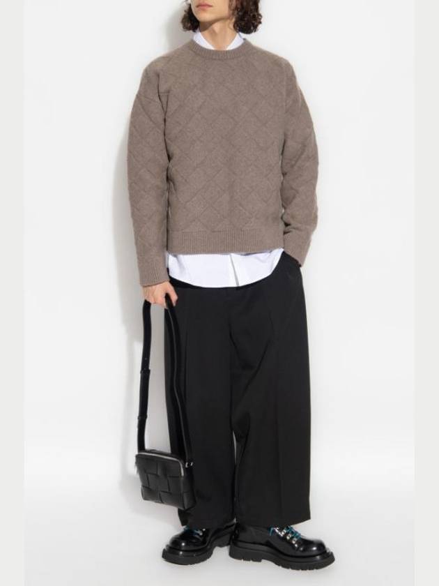 Luxury Bottega Veneta Intrecciato Wool Knit Top Riverbed