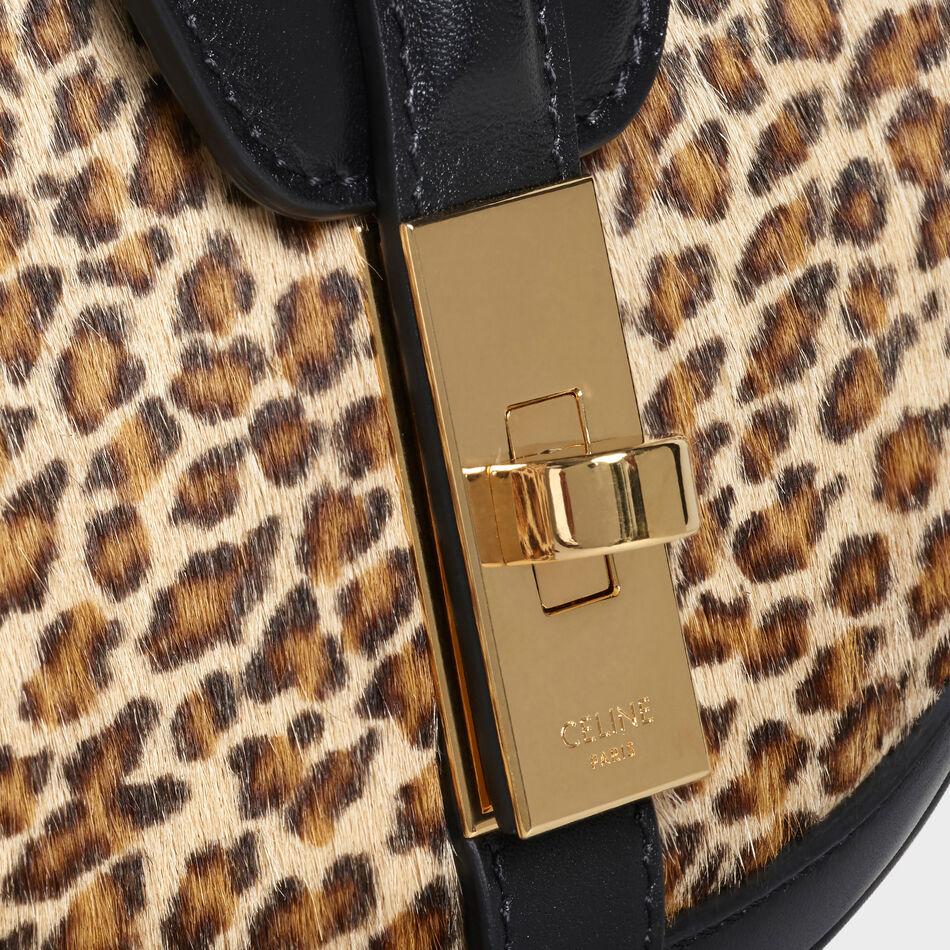 Celine Small Besace Bag In Pony Calfskin With Leopard Print