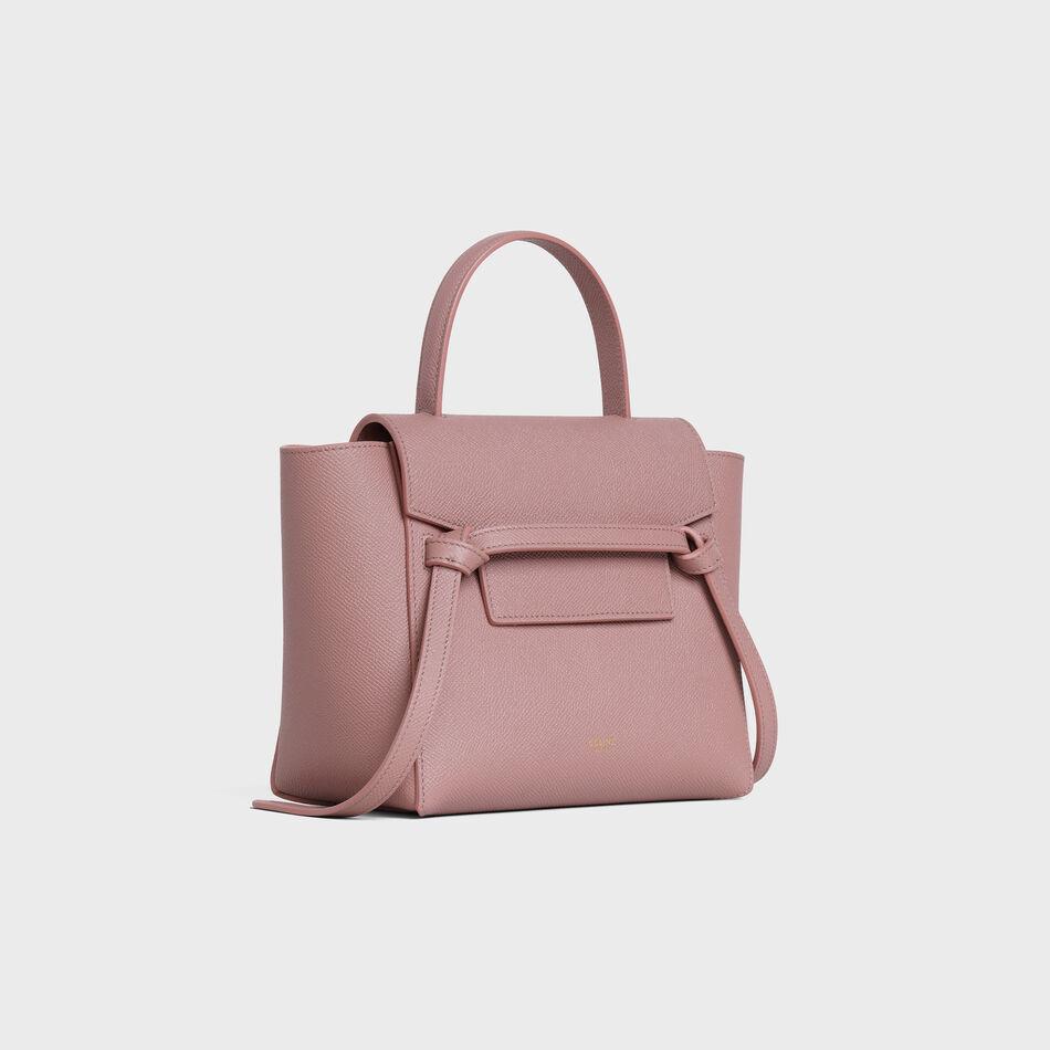 Celine Nano Belt Bag In Grained Calfskin Pink
