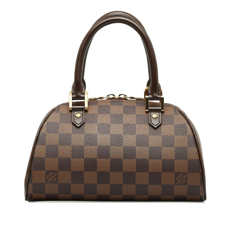 Louis Vuitton Damiere Rivera Mini Handbags Mini Boston Bag Brown PVC Leather Ladies Louis Vuitton