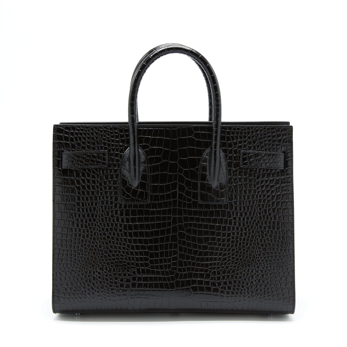 Saint Laurent/ Sac De Jour Crocodile Embossed Black