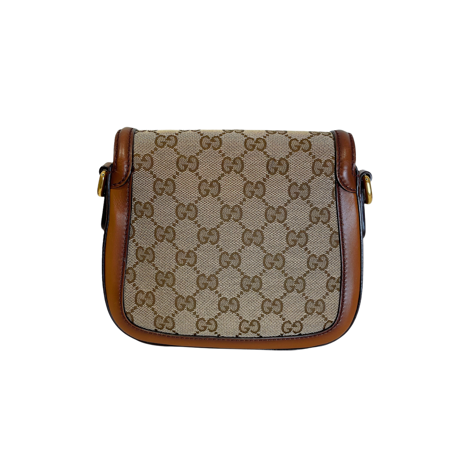 Gucci Lou Leather Canvas Shoulder Bag