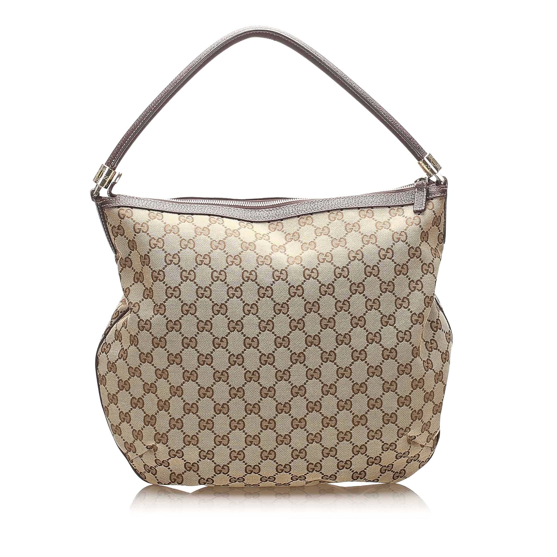 Gucci Leather Canvas Shoulder Bag