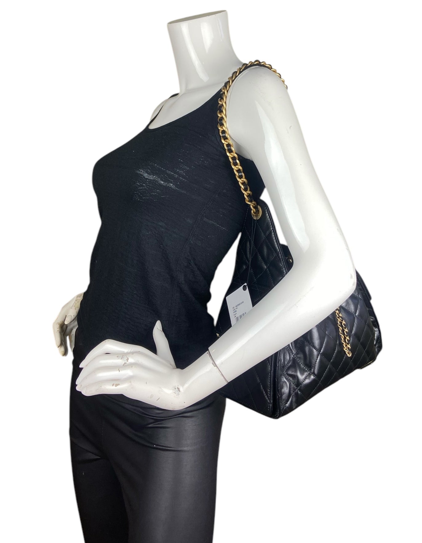 Chanel 2025 Black Leather Small 25 Hobo Shoulder Bag