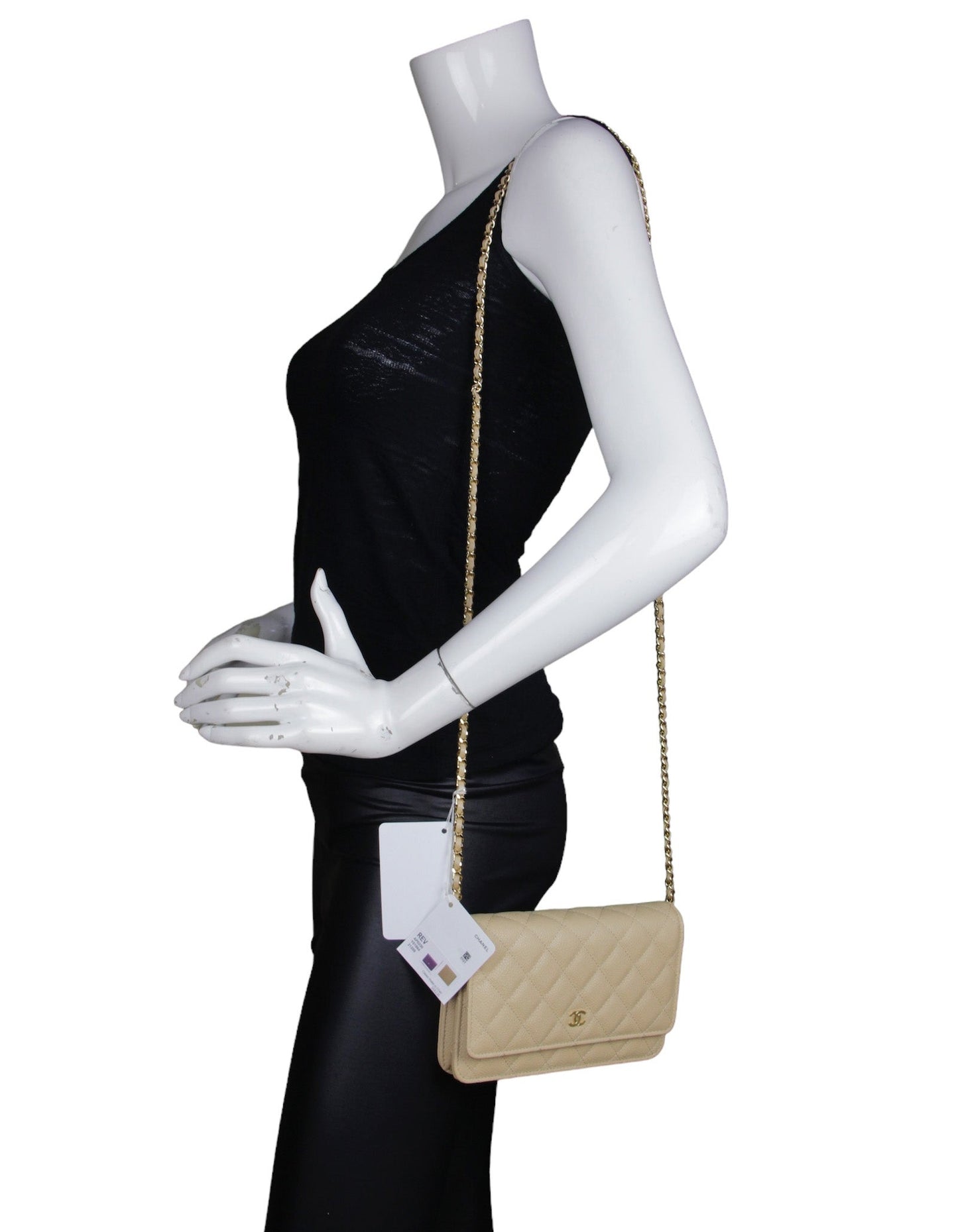 Chanel NWT Beige Caviar Leather WOC Crossbody