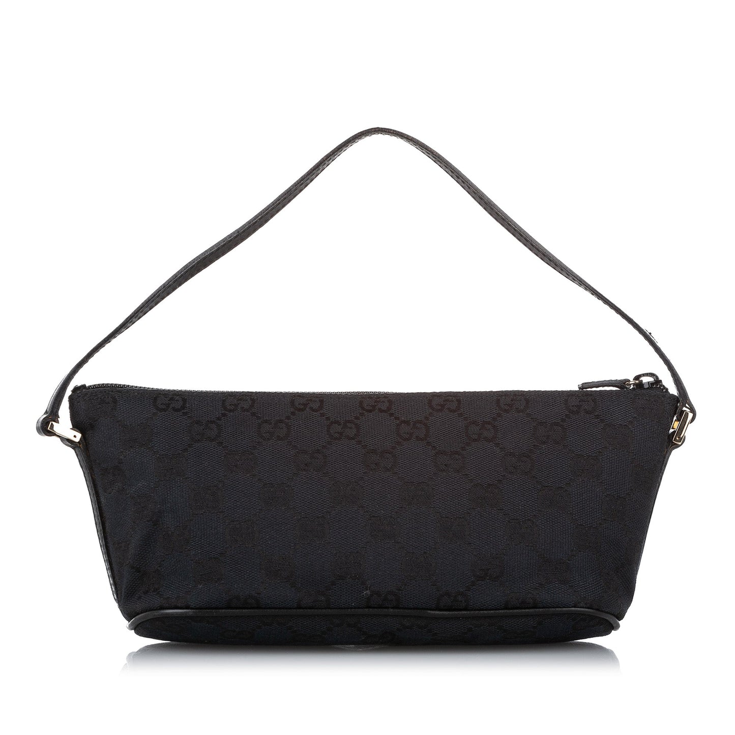 Gucci Baguette Leather Canvas Shoulder Bag