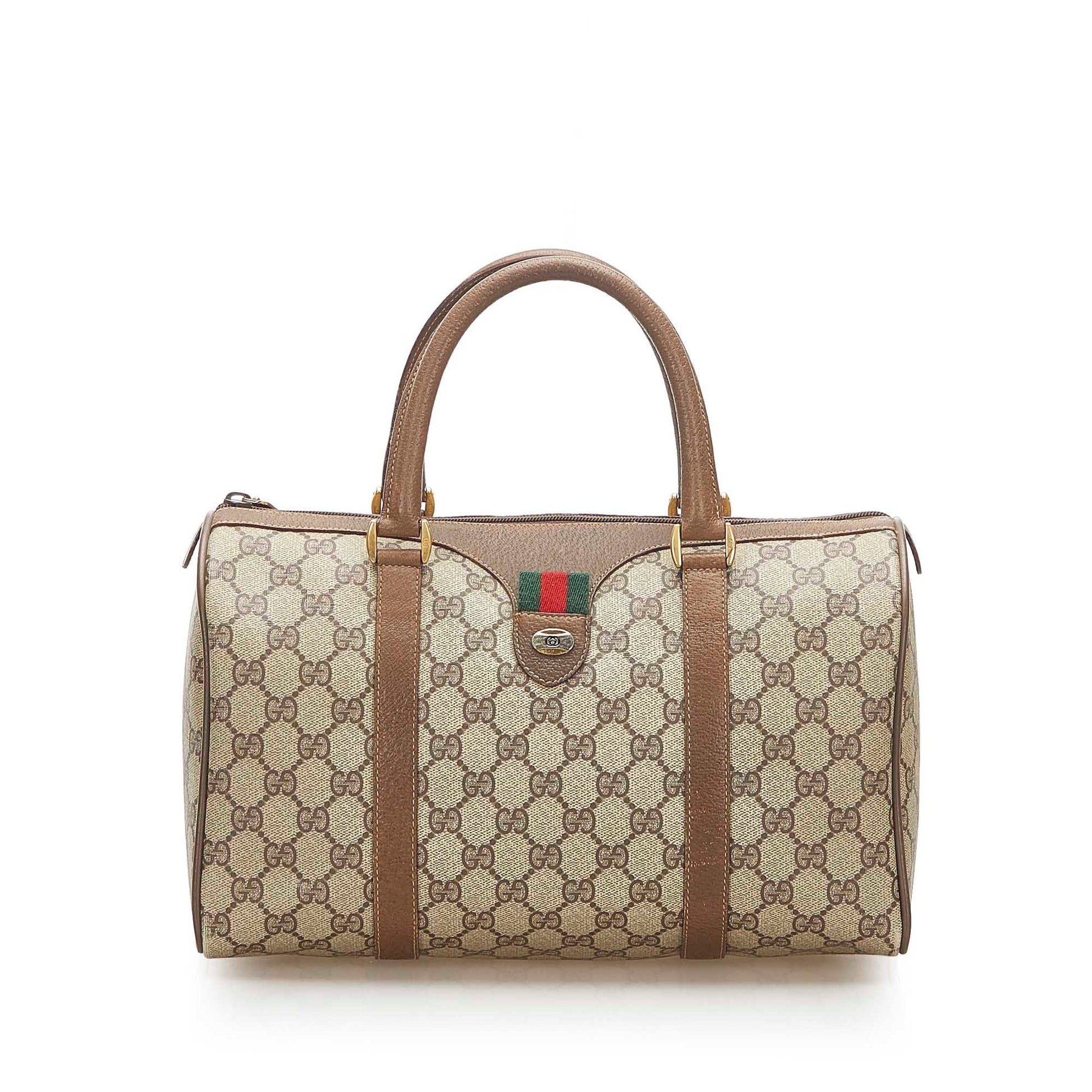 Gucci Leather Canvas Shoulder Bag