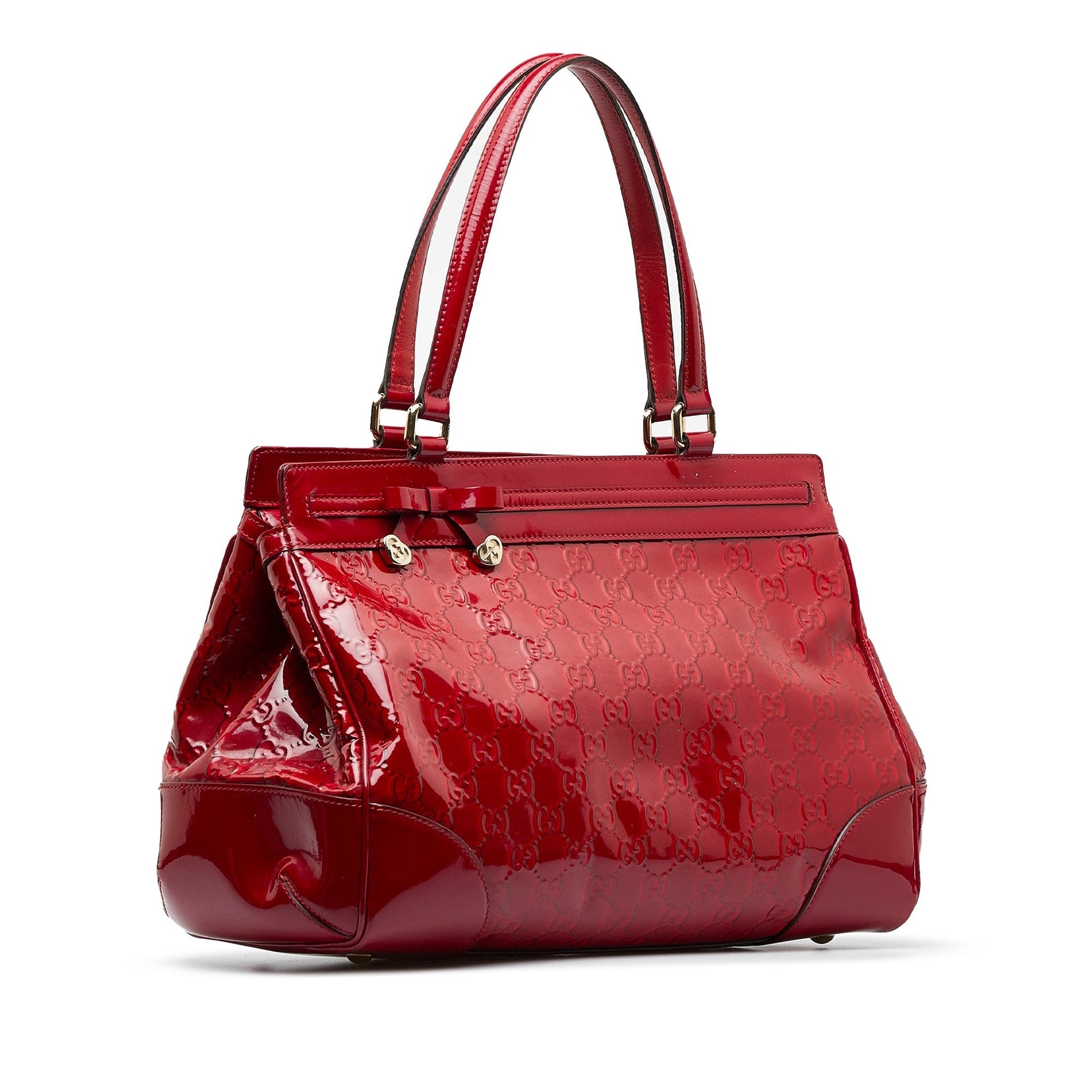 Gucci Guccissima Red Leather Tote Style 2