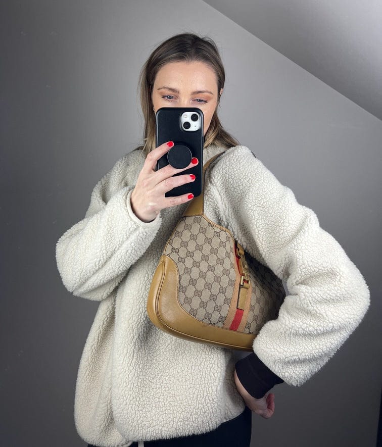 Gucci Nylon Leather Canvas Shoulder Bag