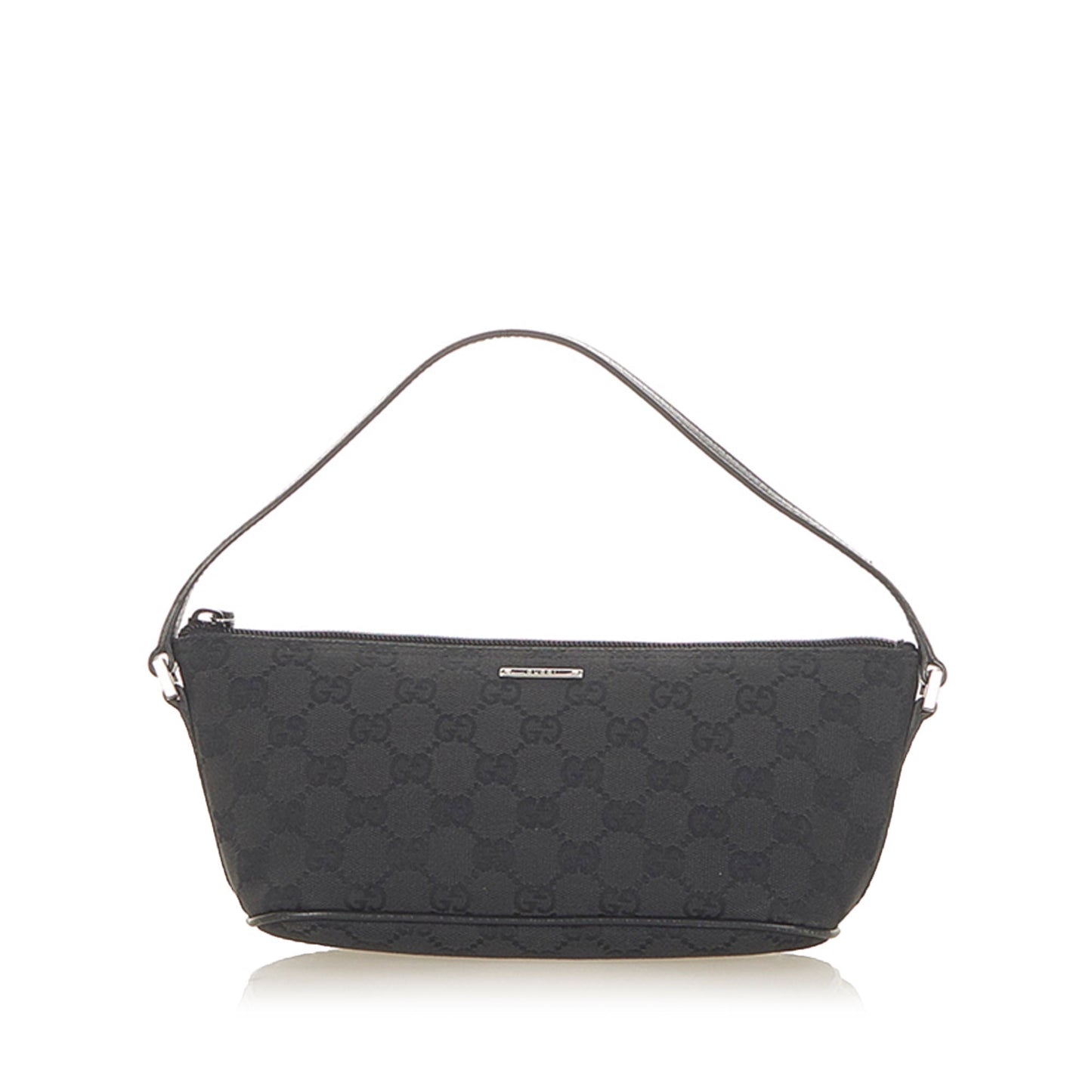 Gucci Baguette Leather Canvas Shoulder Bag