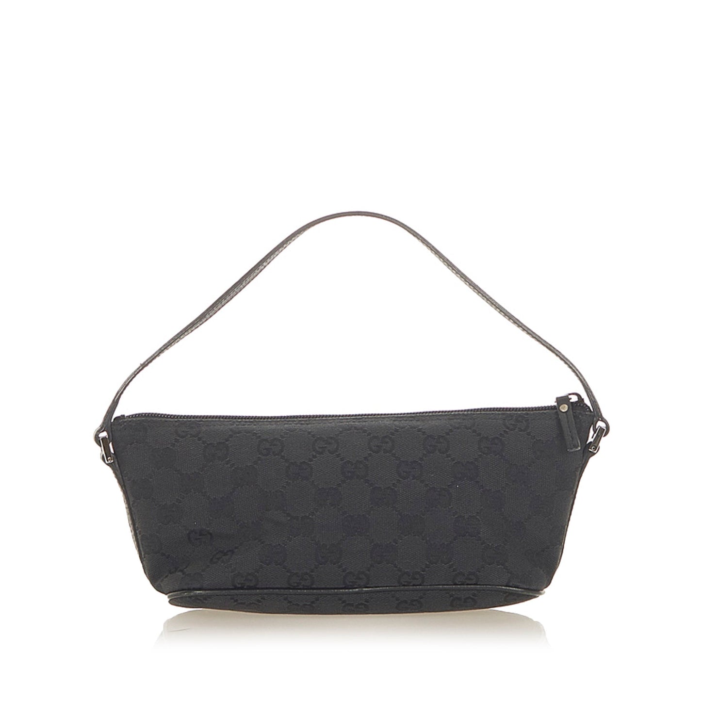 Gucci Baguette Leather Canvas Shoulder Bag