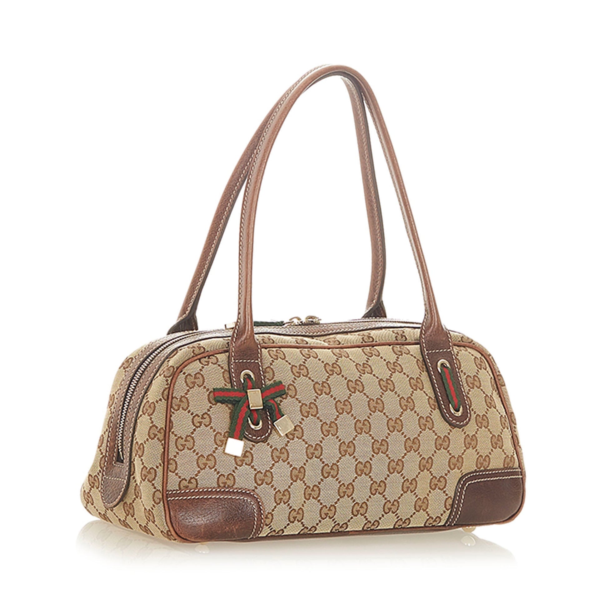 Gucci Leather Canvas Shoulder Bag
