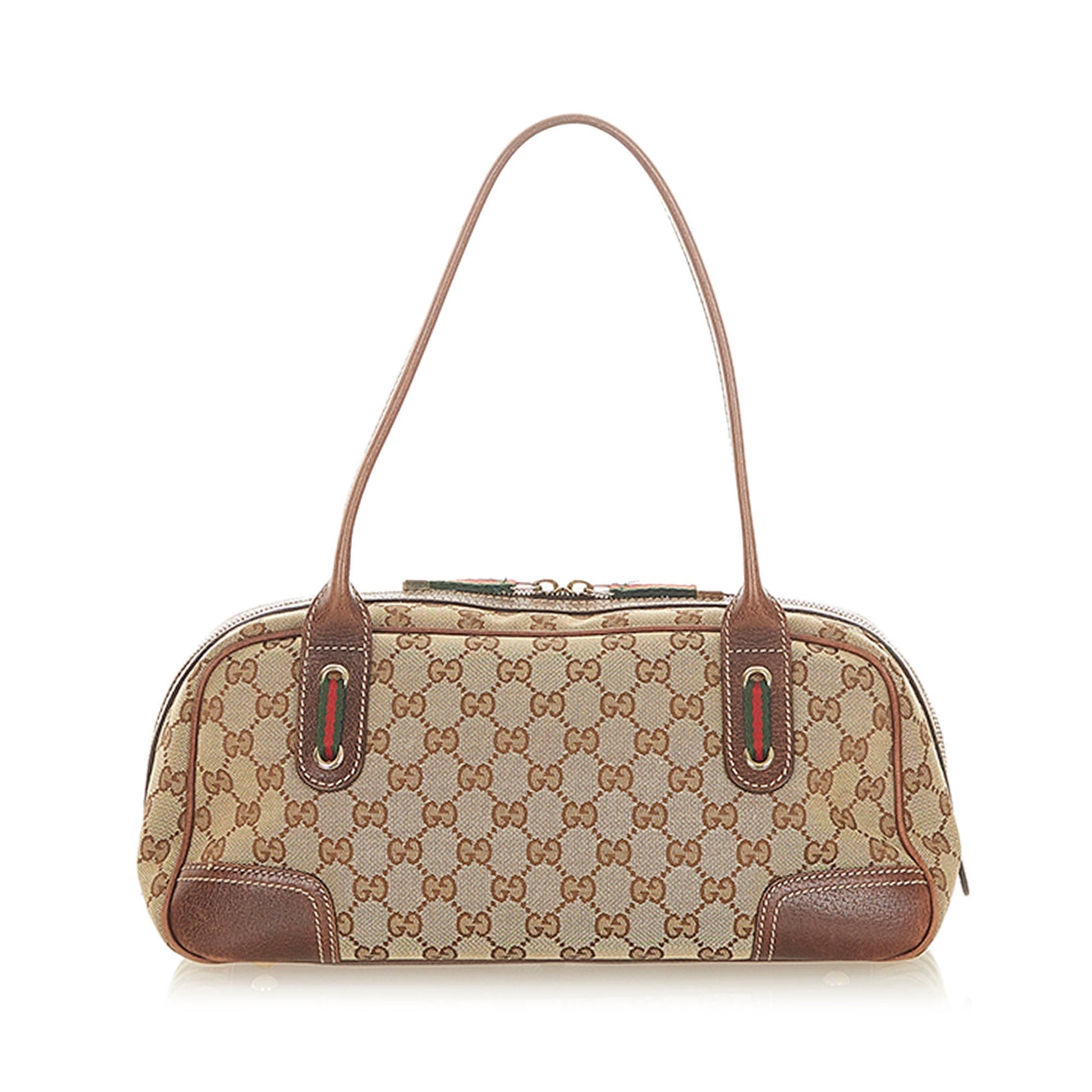 Gucci Leather Canvas Shoulder Bag