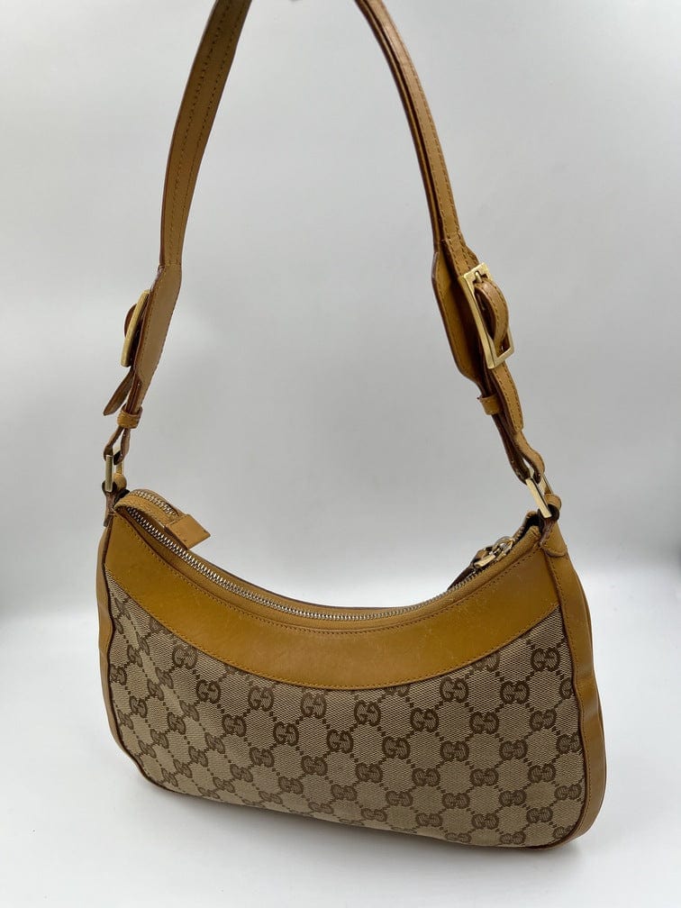 Gucci Nylon Leather Canvas Shoulder Bag