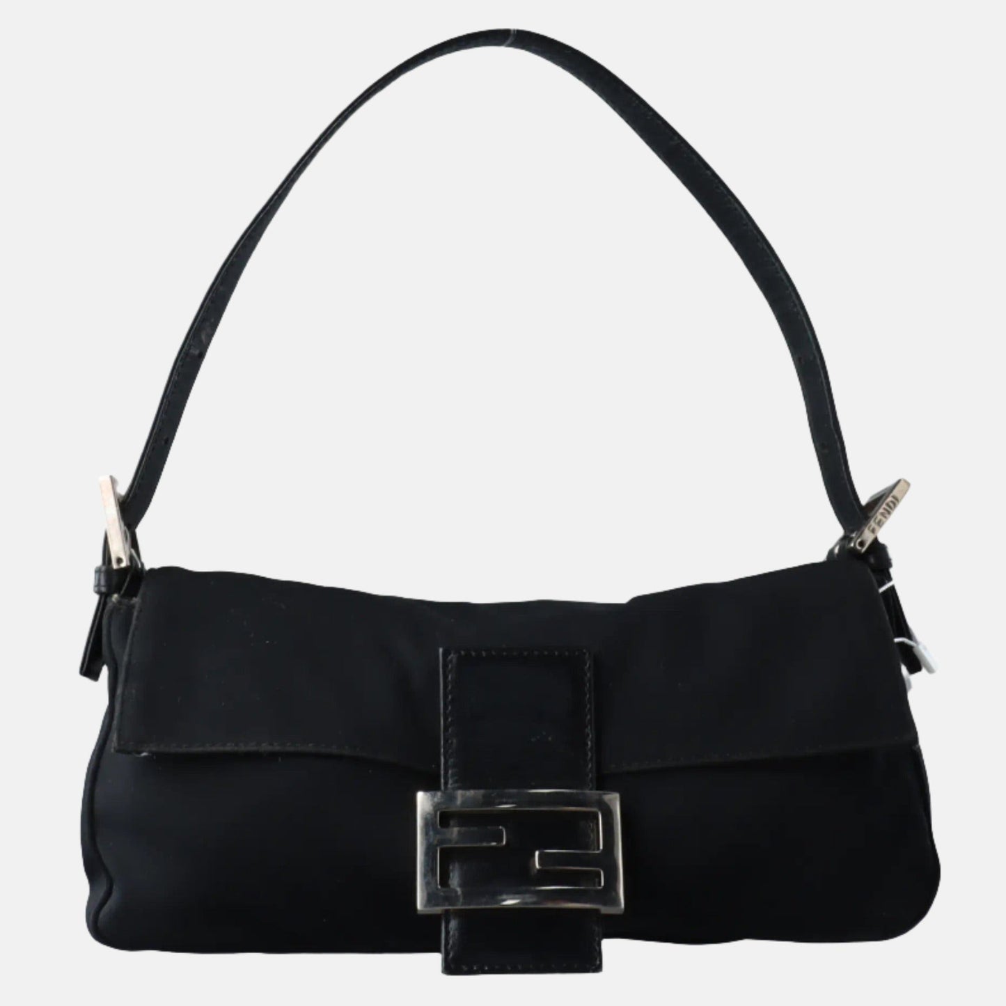 FENDI Baguette   Black Cloth Silver Hardware