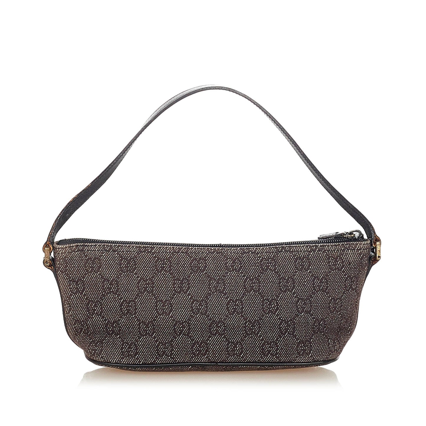 Gucci Baguette Leather Canvas Shoulder Bag